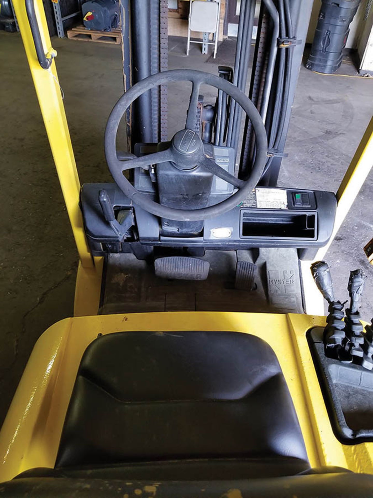 HYSTER S50XM 5,000 LB. LP FORKLIFT; 19,637 HRS., 3 STAGE MAST, SIDESHIFT, 42" FORKS, SOLID TIRES - Image 5 of 9