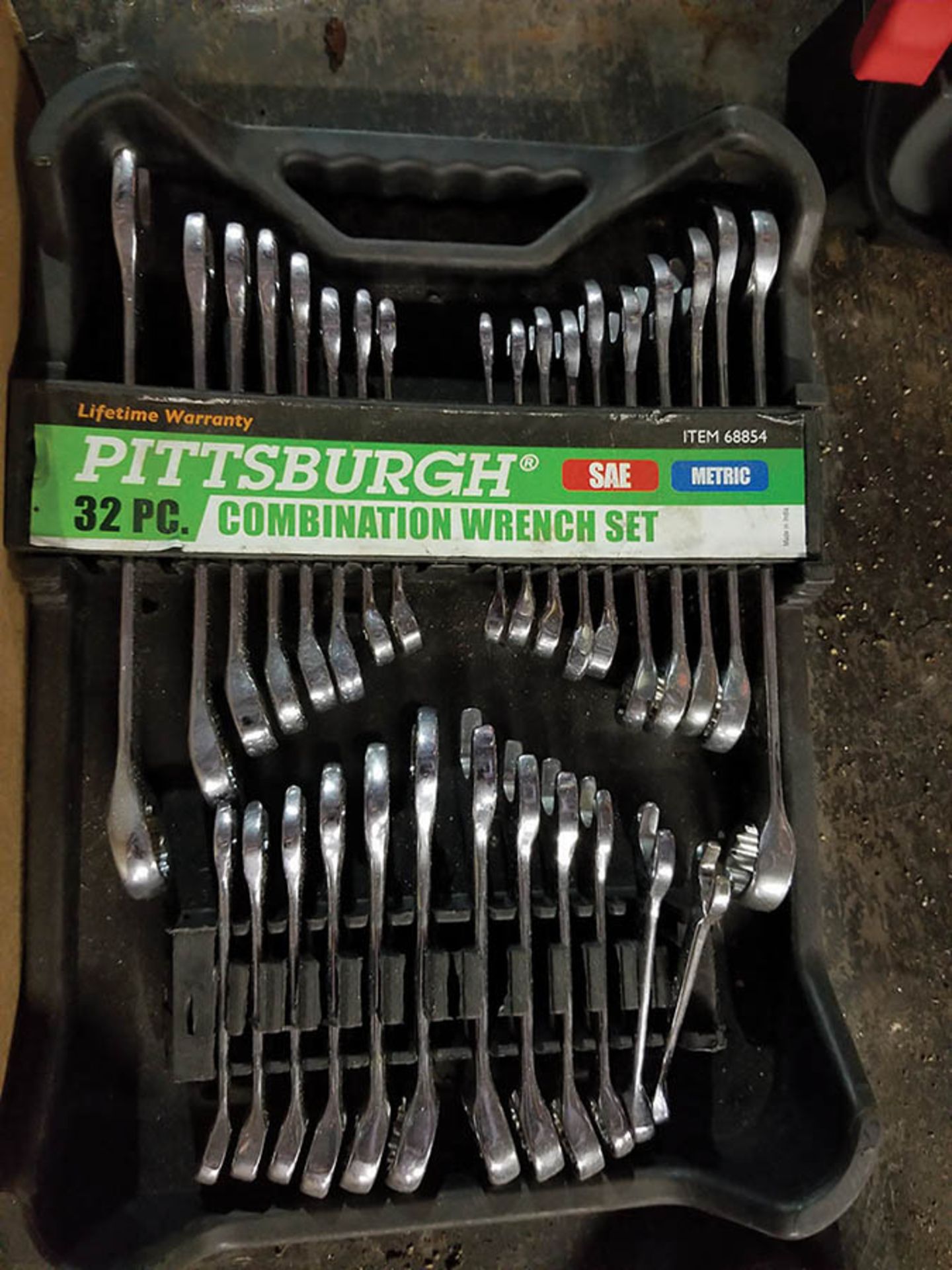 PITTSBURGH 32 PC. COMBINATION WRENCH SET, BOX OF ASSORTED SOCKETS, RATCHET WRENCHES, RATCHET DRIVES, - Image 5 of 5