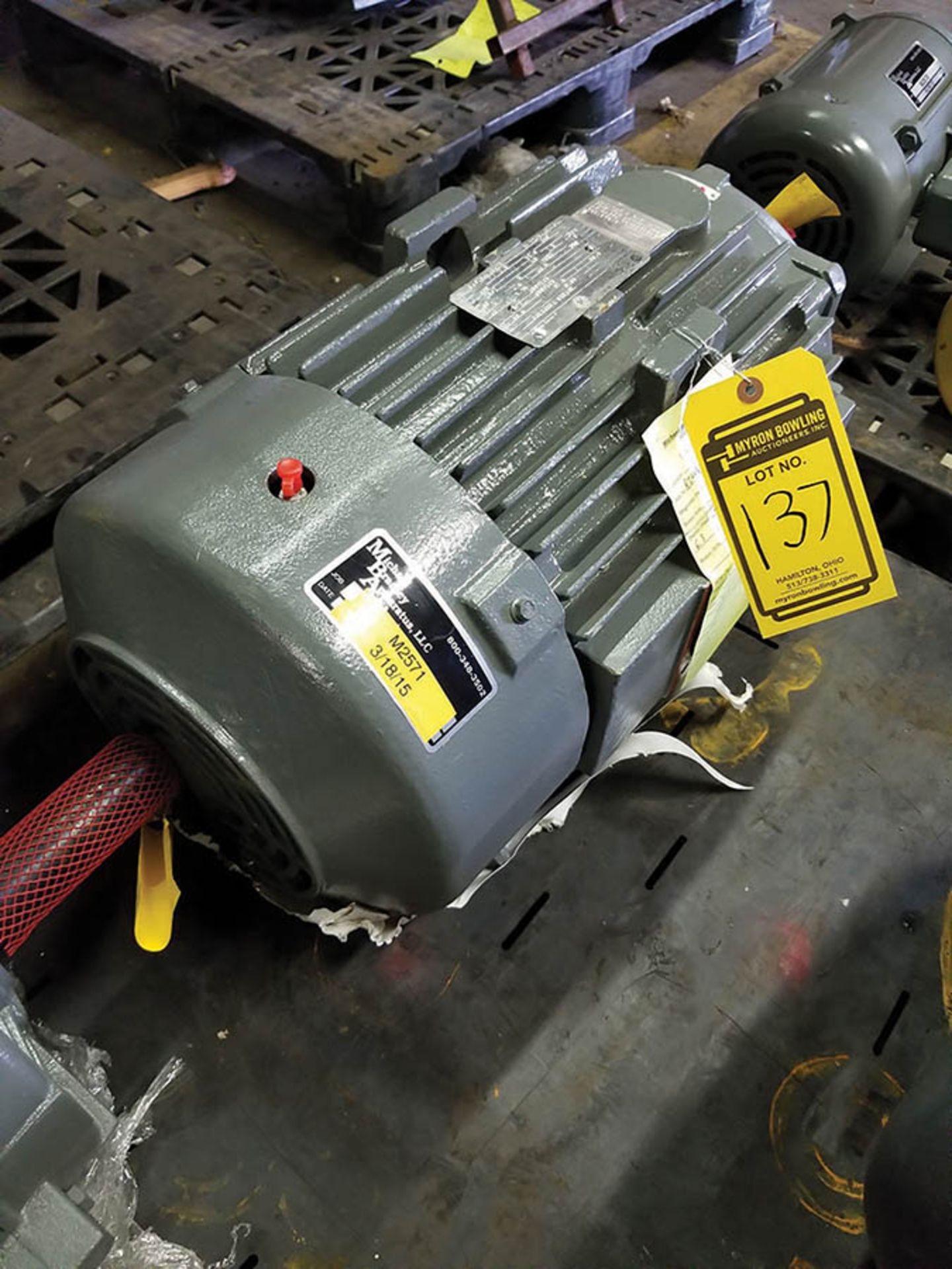 (3) ELECTRIC MOTORS; GE 7.5 HP ELECTRIC MOTOR; 880 RPM, GE 7.5 HP ELECTRIC MOTOR, 1,770 RPM, AND