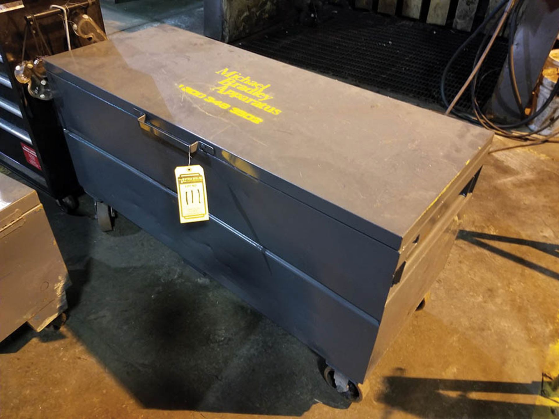 JOB BOX; 60" X 24" X 24" D, FULL OF TOOLS, WRENCH SETS, SCREW DRIVERS, SOCKETS, RATCHET STRAPS, SHIM - Image 2 of 12