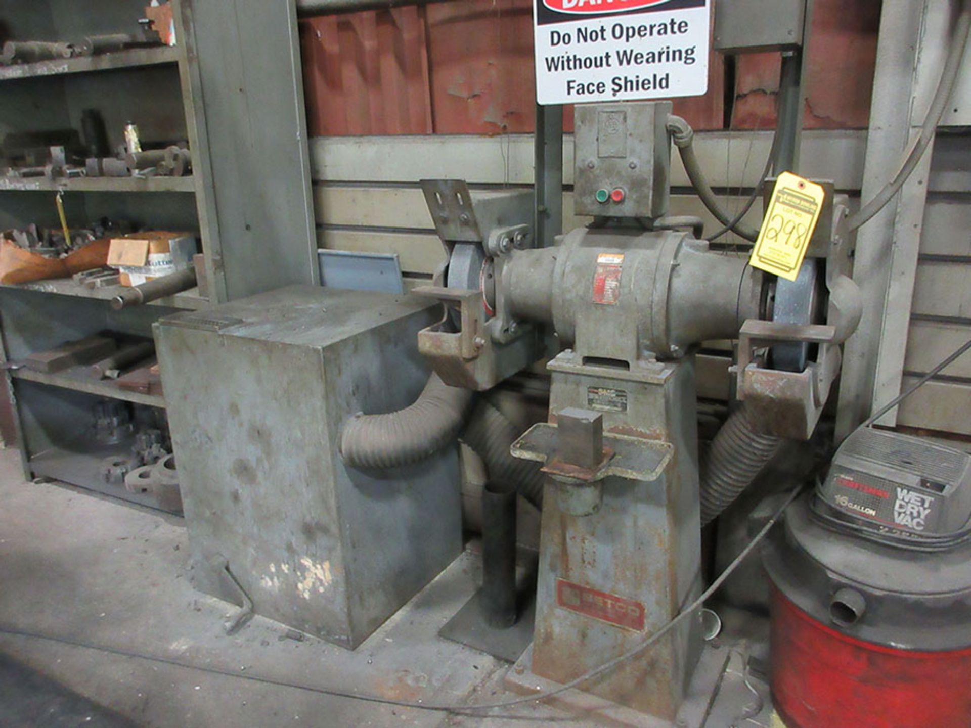 SETCO 2HP DOUBLE END GRINDER; 1,800 RPM, MODEL SPL, S/N 112387 WITH COLLECTION