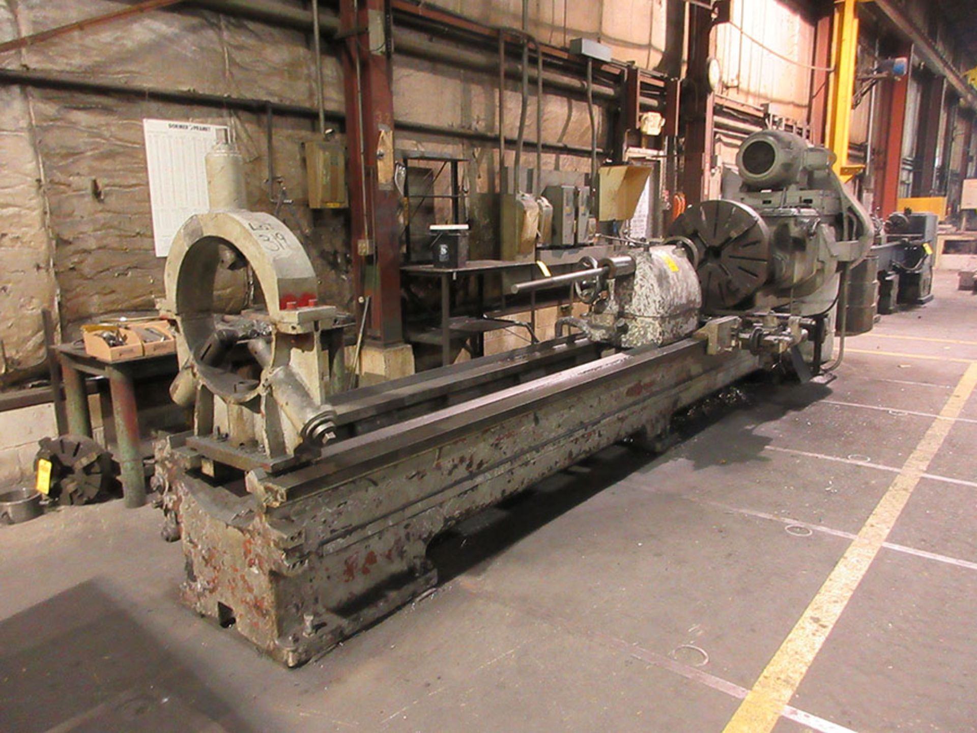 LEBLOND 40'' X 126'' CC GAP BED LATHE; MODEL NK, S/N NK448, 168'' BED, 4-255 RPM, SADDLE, - Image 4 of 4