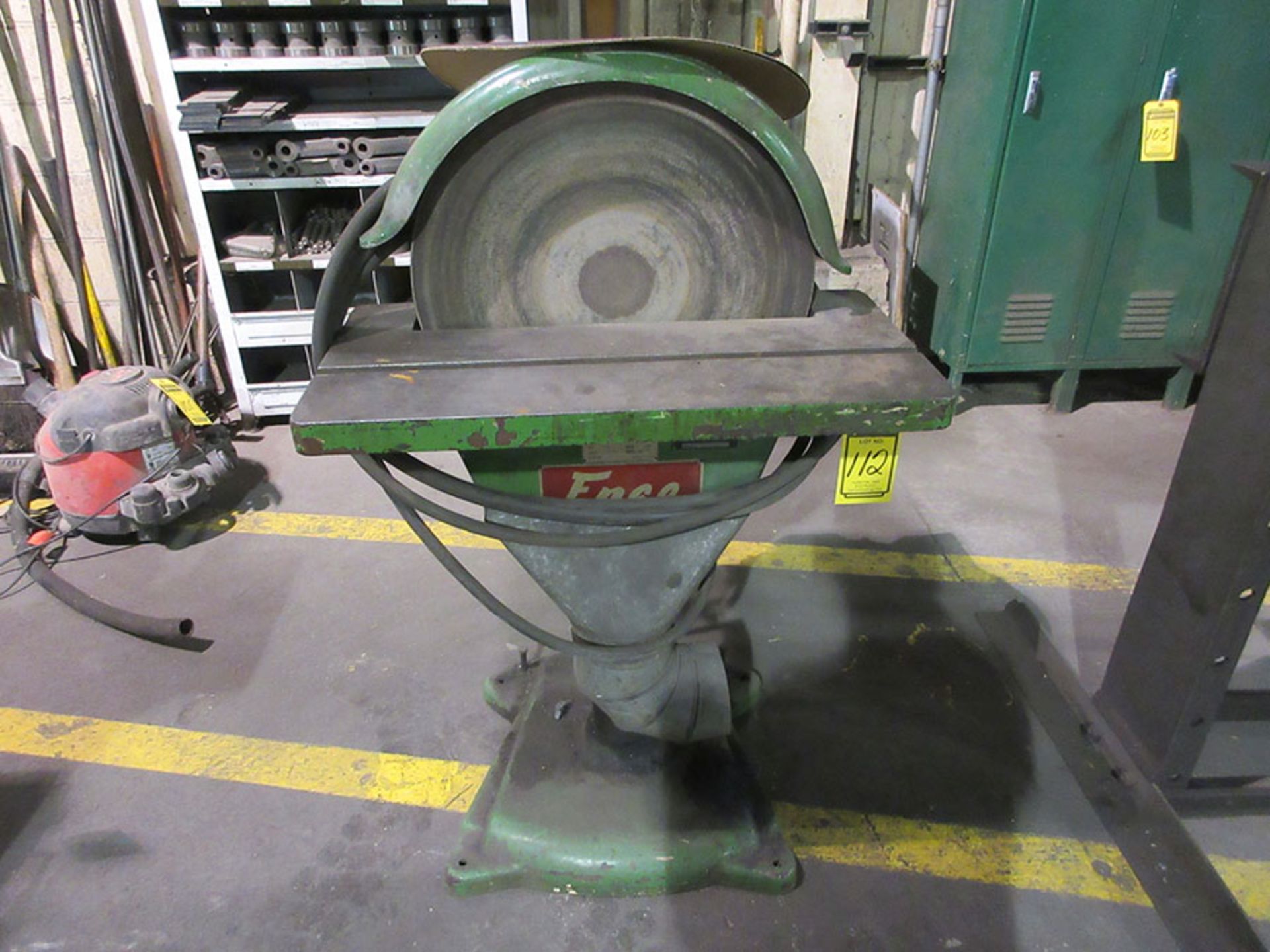 ENCO 20'' PEDESTAL DISC SANDER/GRINDER; 110/220/60/1, 1,720 RPM, S/N 17