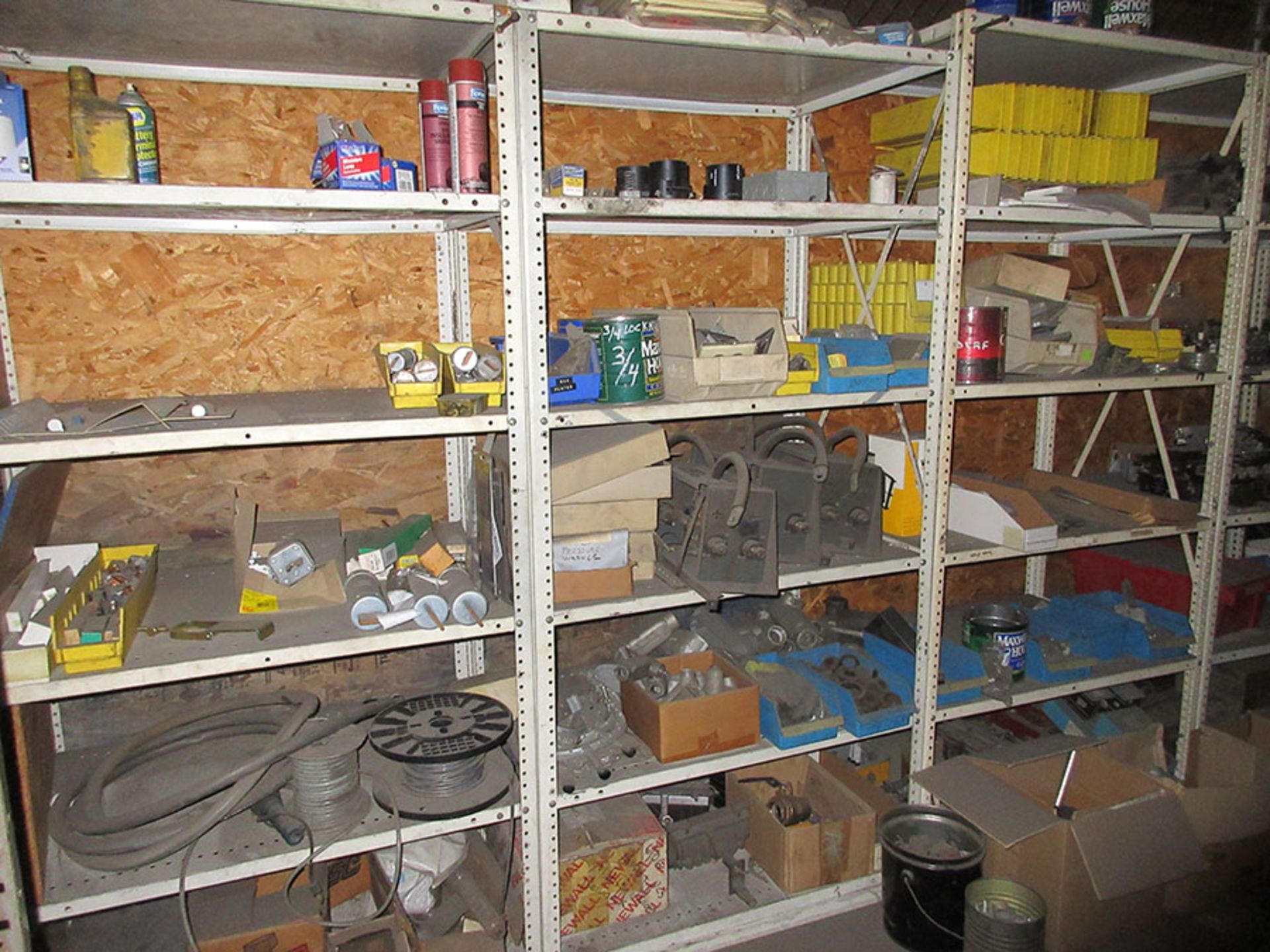 SHELF UNITS WITH CONTENTS; ELECTRICAL SUPPLIES, NUTS, AND BOLTS - Image 2 of 3