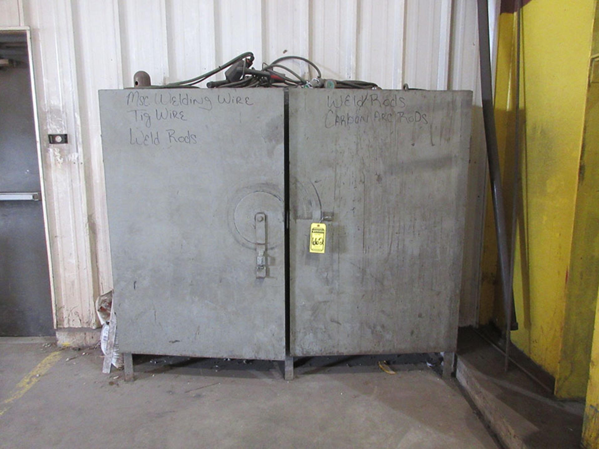 (2) CABINETS WITH CONTENTS; WELDING WIRE & ROD