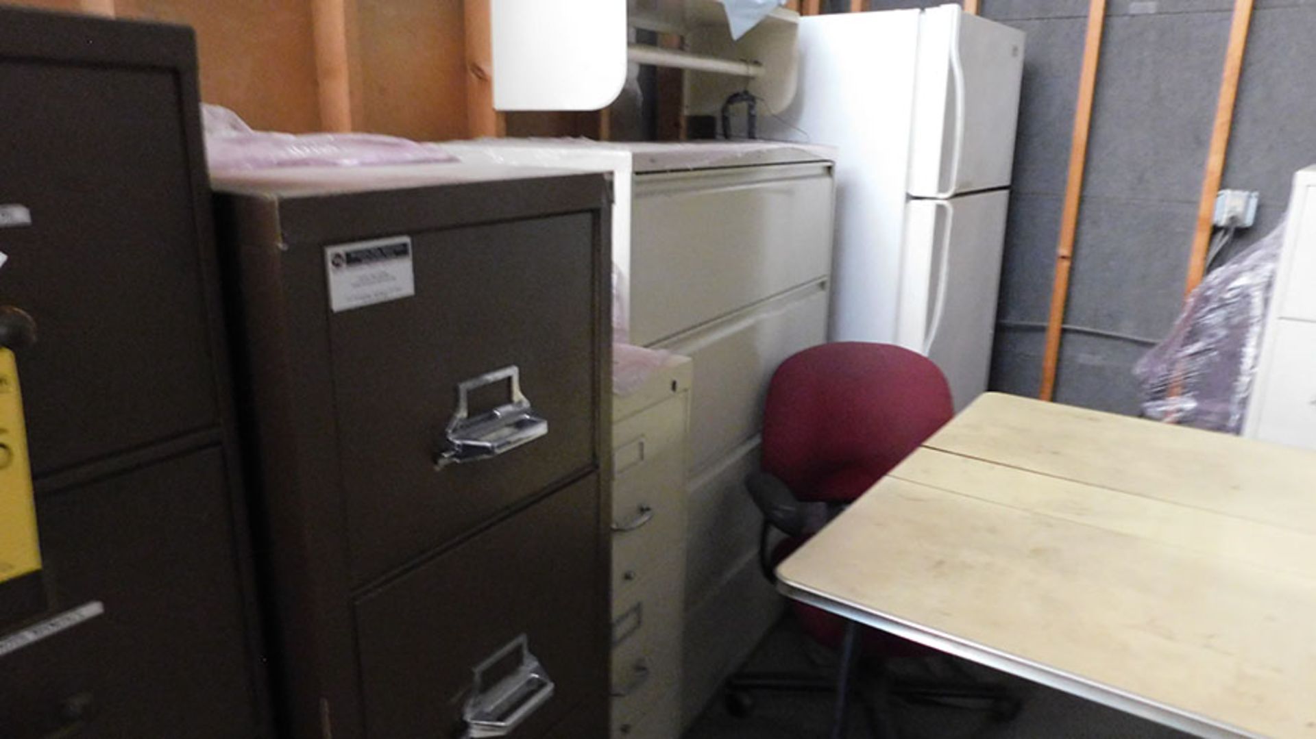 CONTENTS OF BREAK ROOM INCLUDING; (2) FIREPROOF FILING CABINETS