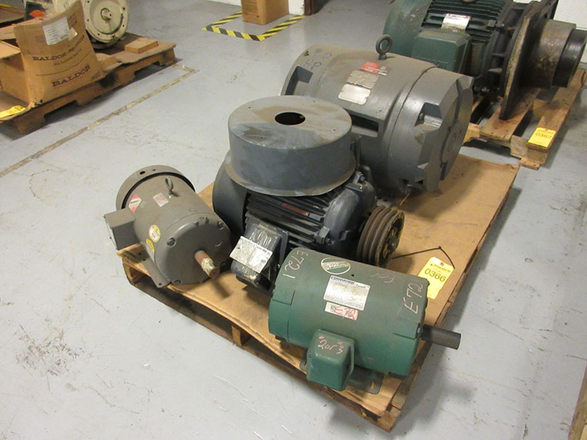 PALLET WITH 60, 15, AND 10 HP MOTORS