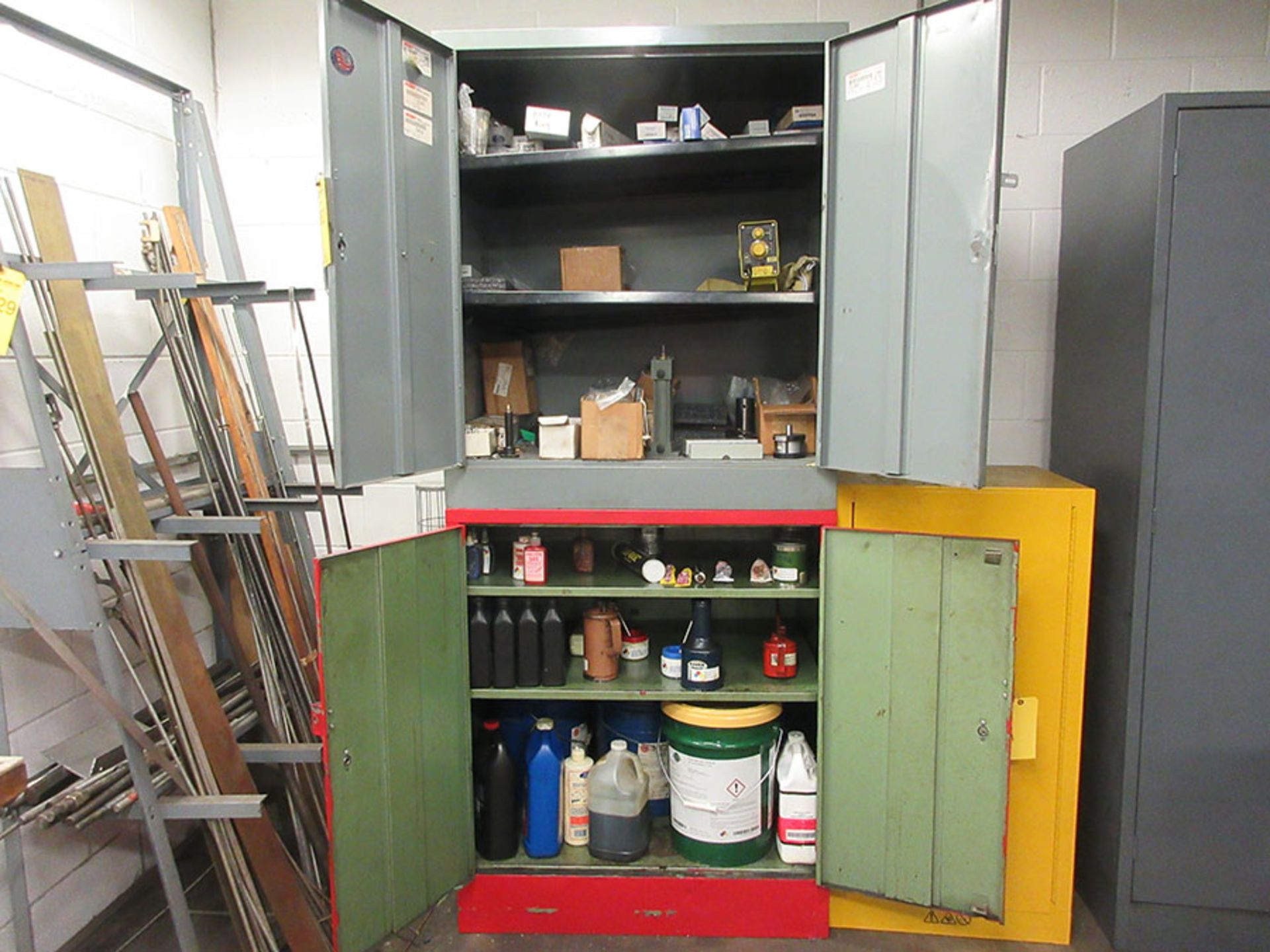 (2) 2-DOOR CABINET WITH CONTENTS; LUBRICANTS, FINISHING STONES, AND HOSE ASSEMBLIES - Image 2 of 2
