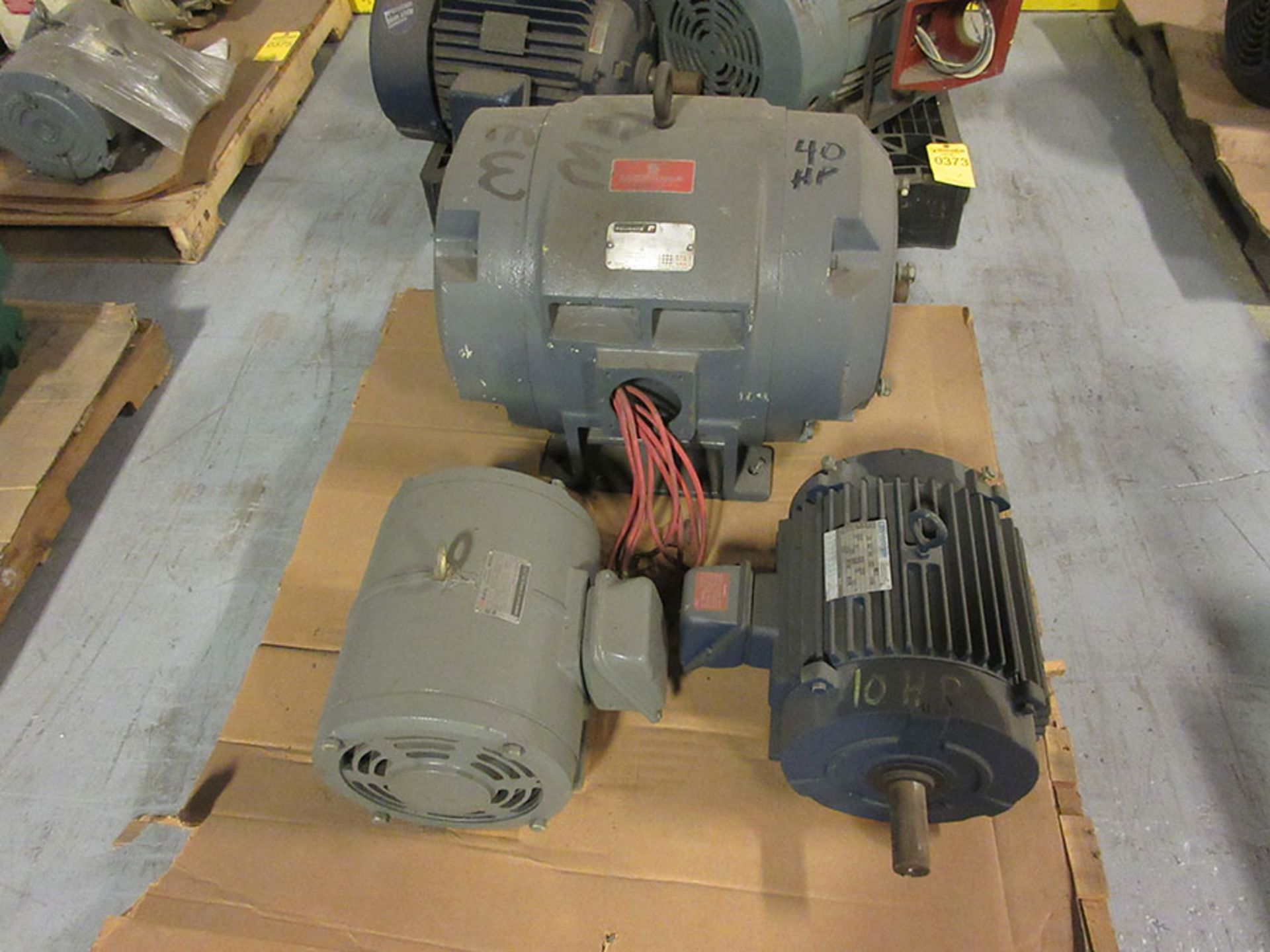 PALLET WITH 40, 15, 10 HP MOTORS