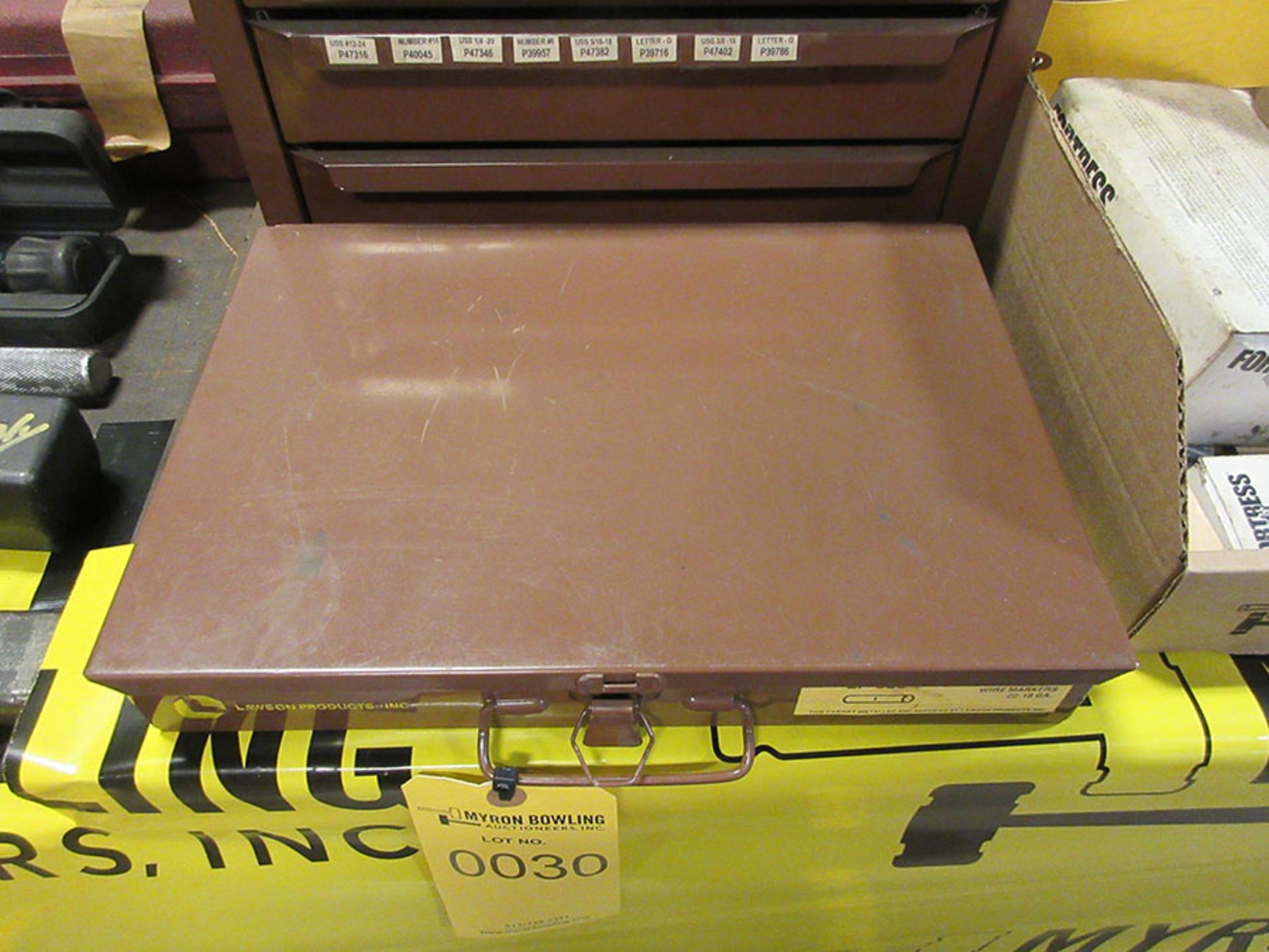 LAWSON SMALL PARTS BIN WITH WIRE MARKERS