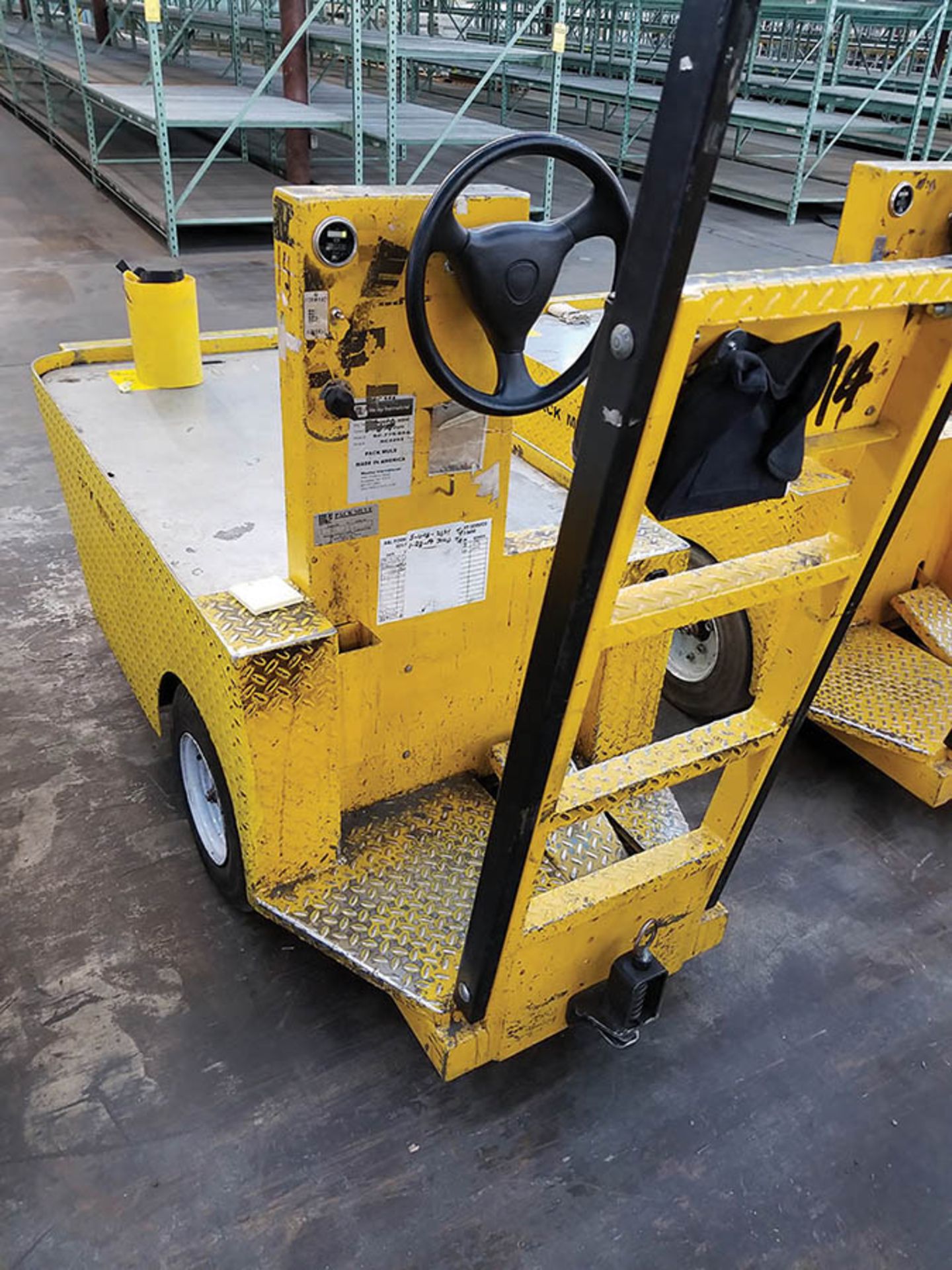 2004 WESLEY INT. PACK MULE ELECTRIC CARTS, MODEL SC-775-6SA, STAND UP DRIVE, FORWARD REVERSE, BACK