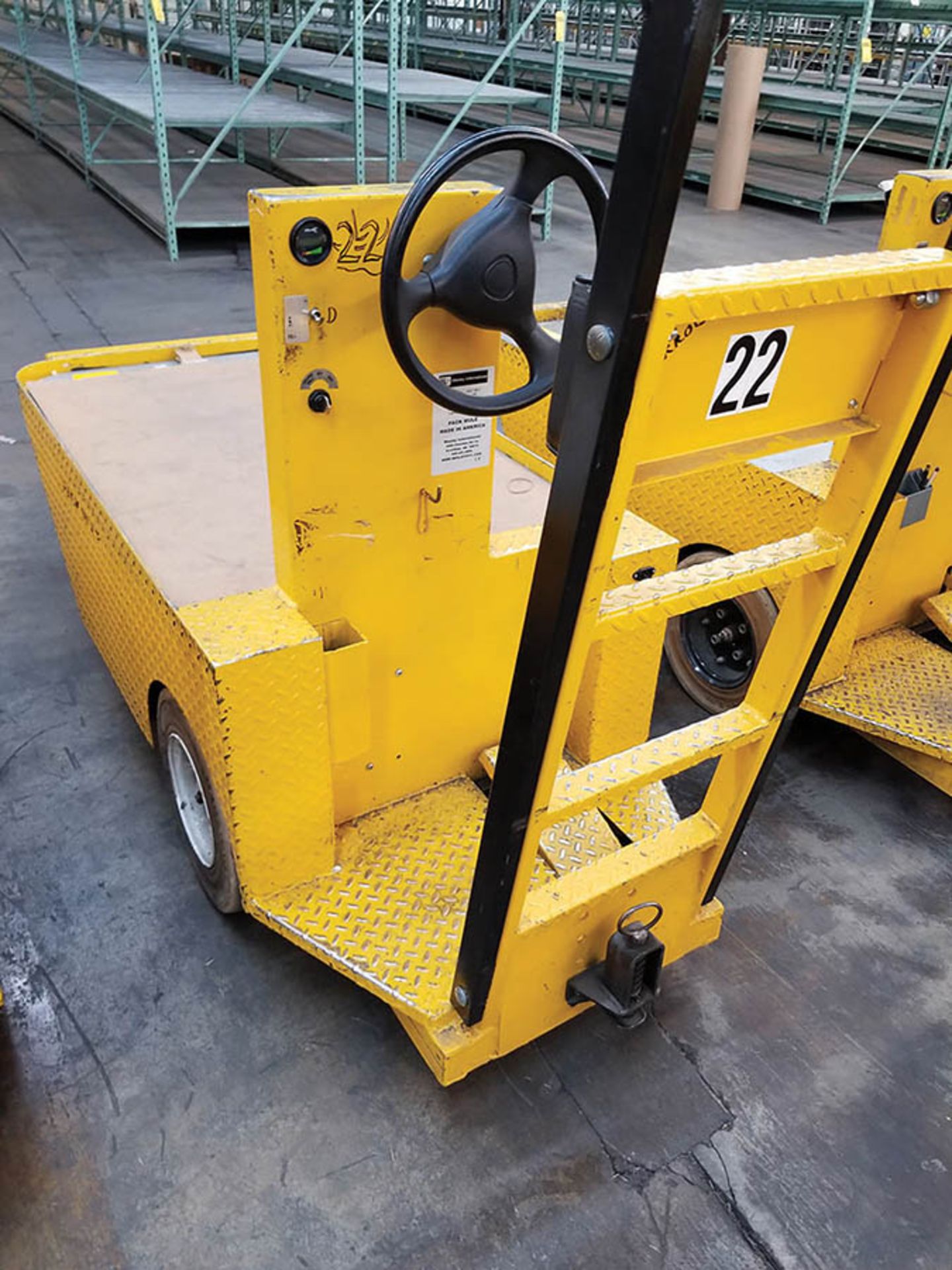 2011 WESLEY INT. PACK MULE ELECTRIC CARTS, MODEL SC-775- 6CA, STAND UP DRIVE, FORWARD REVERSE,