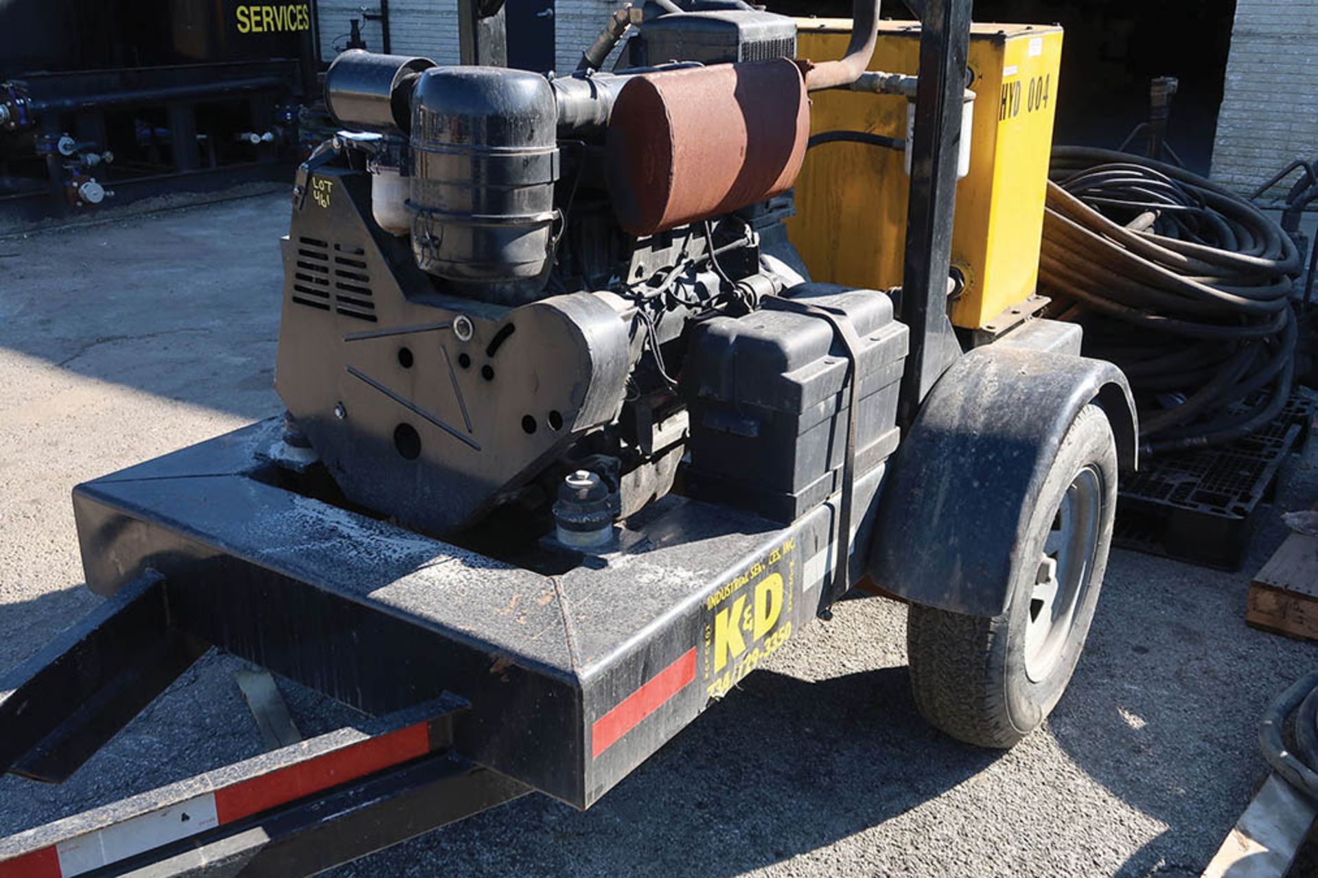 75-HP DEUTZ MODEL F4L914 TRAILER MOUNTED DIESEL POWERED HYDRAULIC UNIT; S/N NA, 2,300 RPM, UNIT - Image 2 of 6