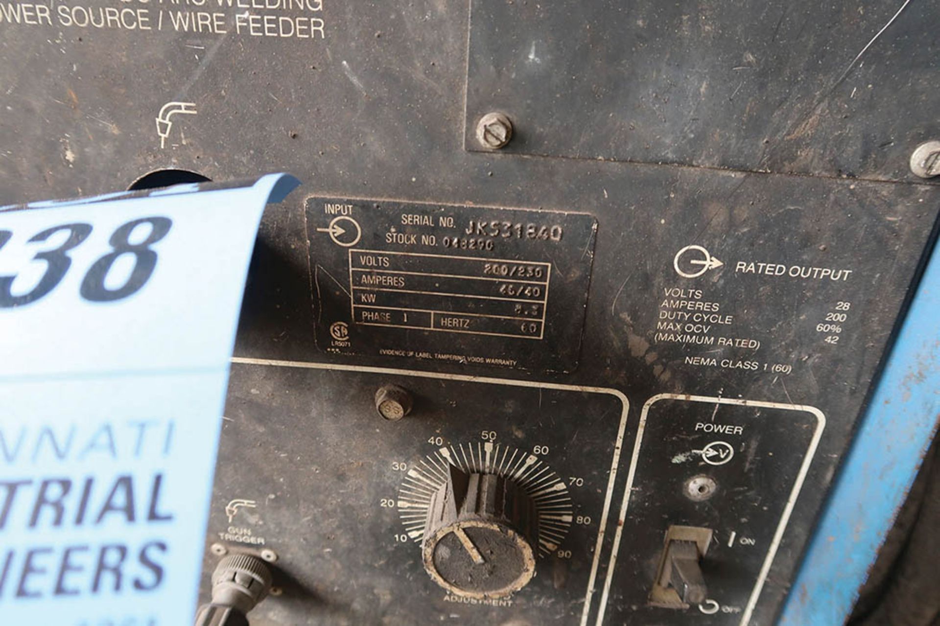 200 AMP MILLER MILLERMATIC 200 WELDER; S/N JK531840 - Image 6 of 6