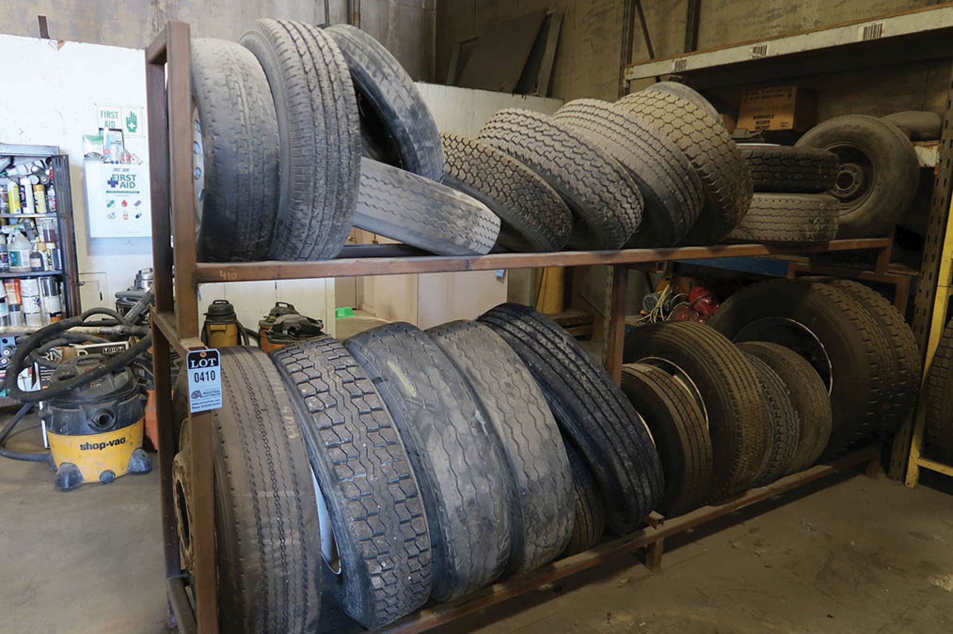 (LOT) MISC. CAR AND TRUCK TIRES WITH RACKS ***LOCATED IN MIDLAND, MICHIGAN** - Image 2 of 4