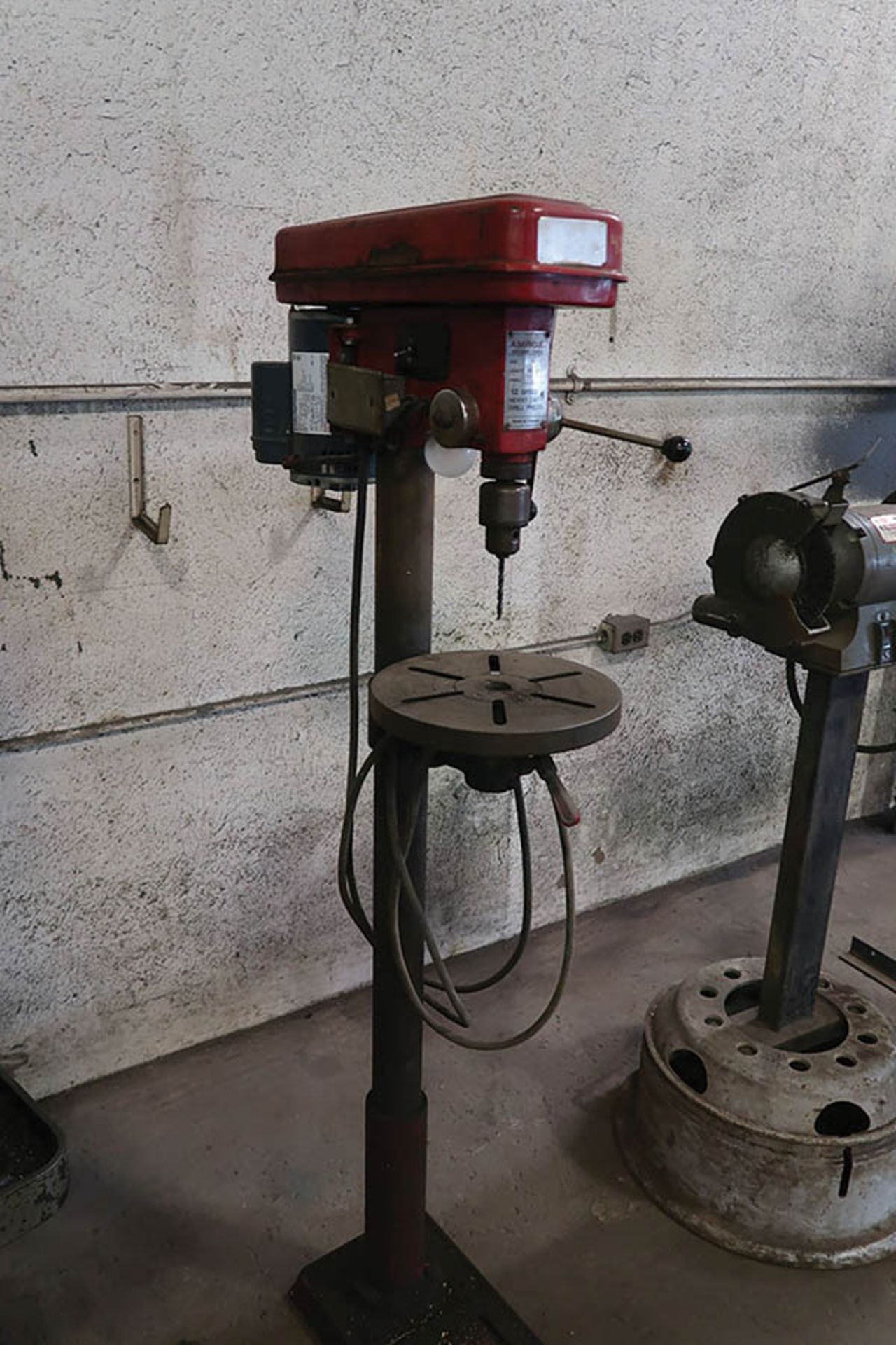 MISC. SHOP EQUIPMENT INCLUDING (2) DRILL PRESSES, DE GRINDER, 15-TON H-FRAME HYDRAULIC PRESS, 6'' - Image 3 of 8