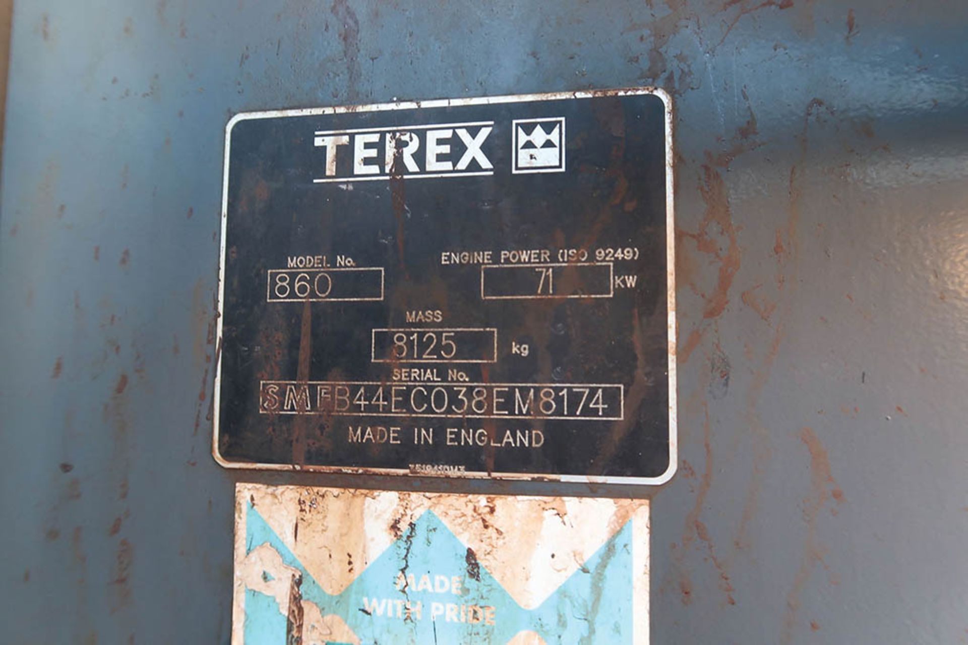 TEREX 86D FWD BACKHOE; S/N 10-452-02, 90'' BUCKET, 20'' BACKHOE BUCKET, UNIT BKH005 ***LOCATED IN - Bild 12 aus 12