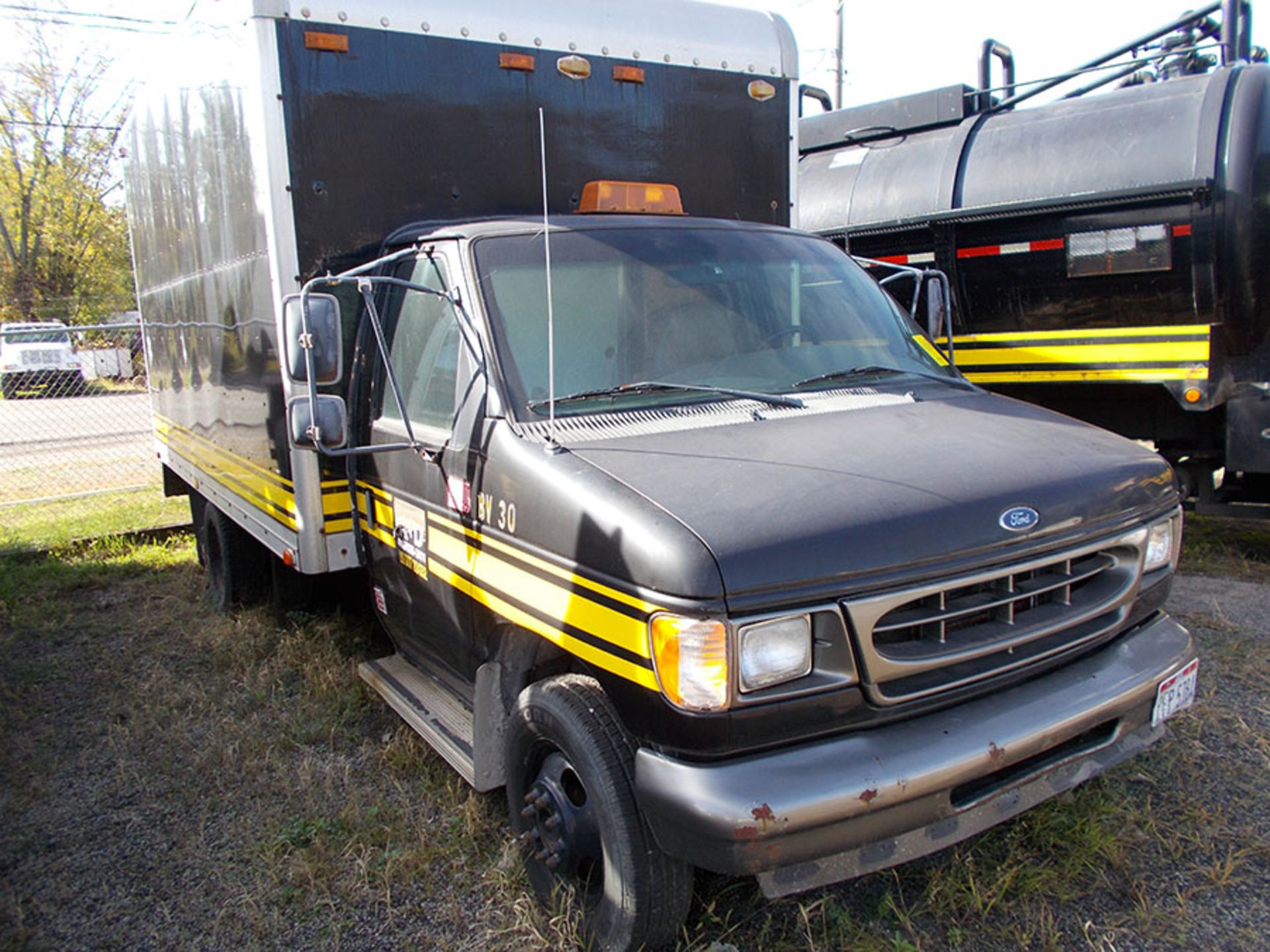 2002 FORD BOX VAN WITH CONTENT; 13' 8'' X 7' 6'' X 6' 11''T, 99,373 MILES, VIN