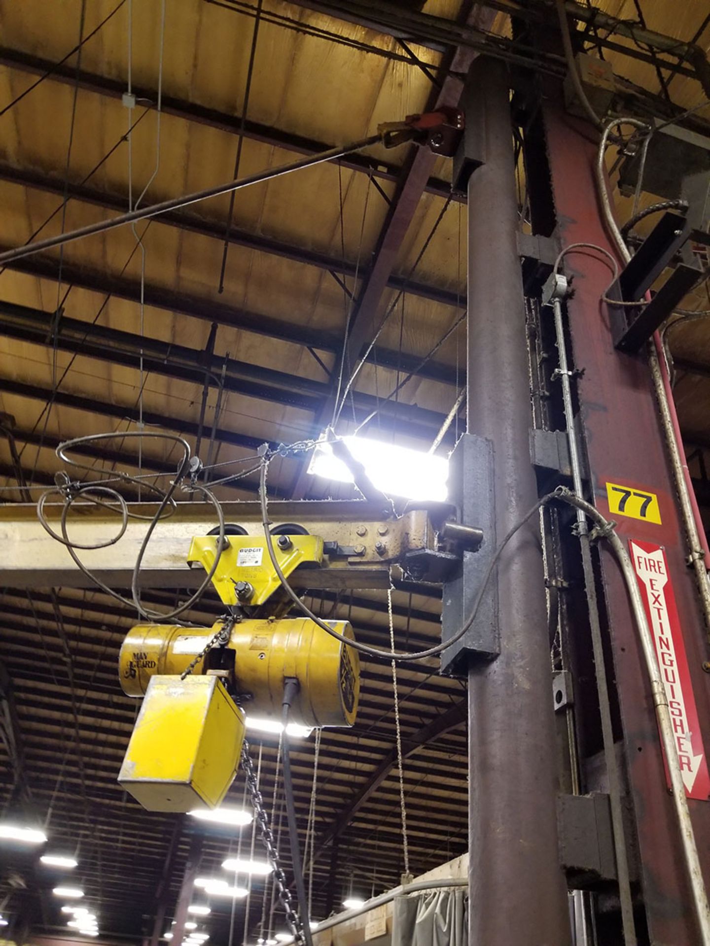 1/2 TON COLUMN MOUNTED JIB CRANE WITH BUDGIT 1/2 TON ELECTRIC CHAIN HOIST WITH PENDANT CONTROL - Image 5 of 8