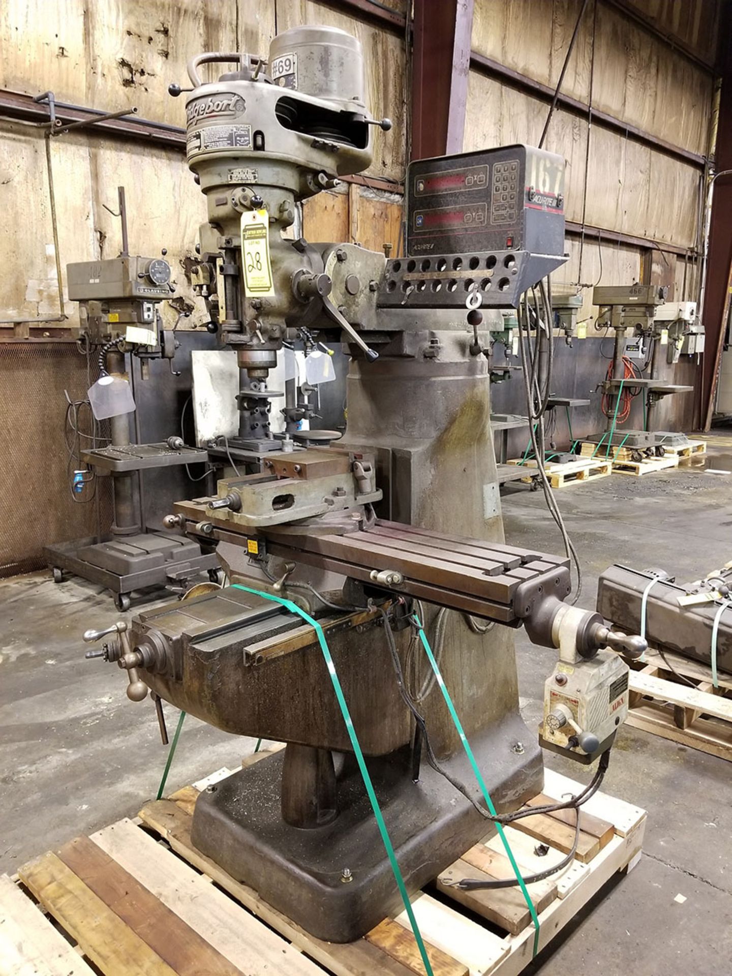 BRIDGEPORT VERTICAL MILLING MACHINE,  MODEL 14095, POWER DRAW BAR,  80-2720 SPINDLE RPM, ACU-RITE - Image 3 of 8