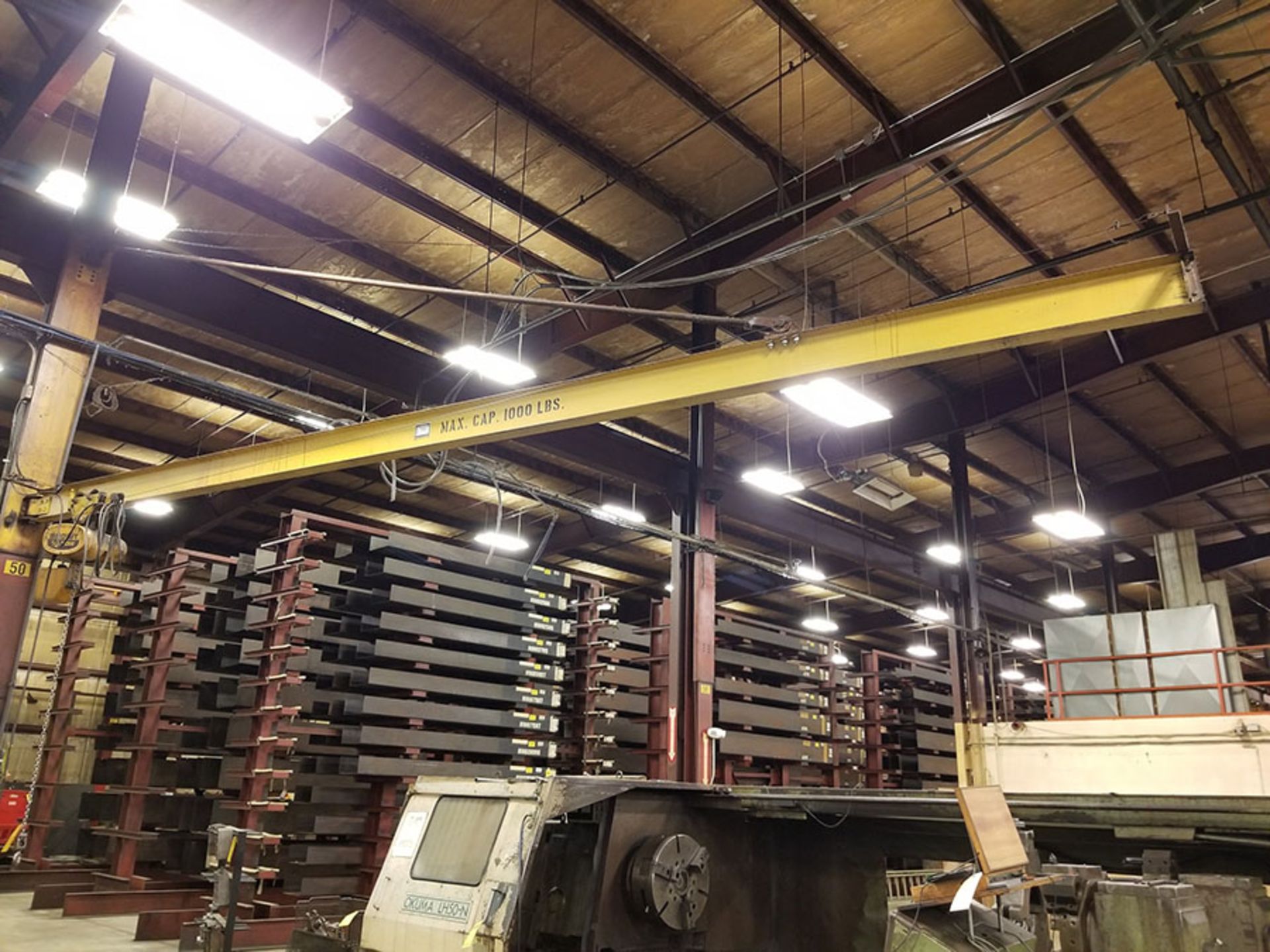 1/2 TON COLUMN MOUNTED JIB CRANE WITH BUDGIT 1/2 TON ELECTRIC CHAIN HOIST WITH PENDANT CONTROL - Image 5 of 6