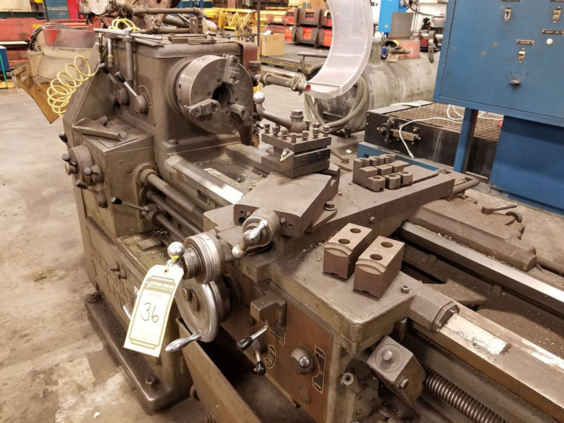 MAZAK 18 HERCULES AJAX HORIZONTAL LATHE, 102’‘ BED, TAILSTOCK, CROSS SLIDE, TOOL POST, 10’‘ 3-JAW - Image 4 of 8