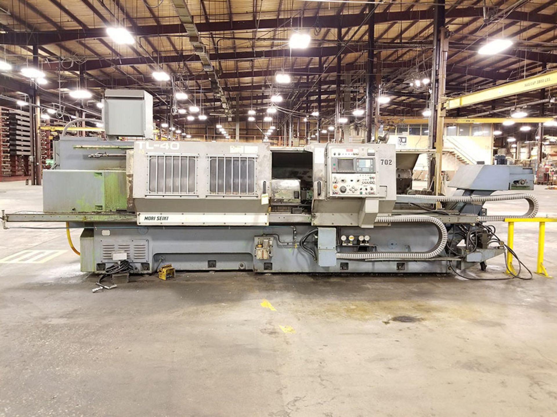 1991 MORI-SEIKI TL-40A HORIZONTAL CNC LATHE, 12’‘ BED, HYDRAULIC STEADY REST, SPINDLE TAILSTOCK &