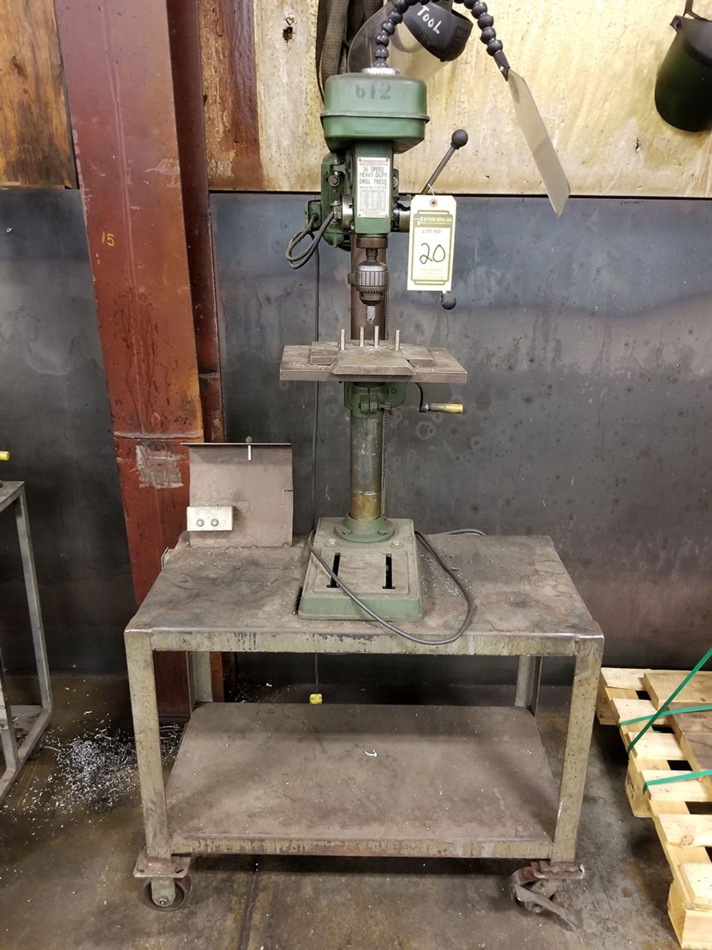 CENTRAL 16-SPEED BENCH TOP VERTICAL DRILL PRESS,  MODEL T-6724, 195-3630 SPINDLE SPEEDS,  13’‘ X 9 - Image 2 of 4