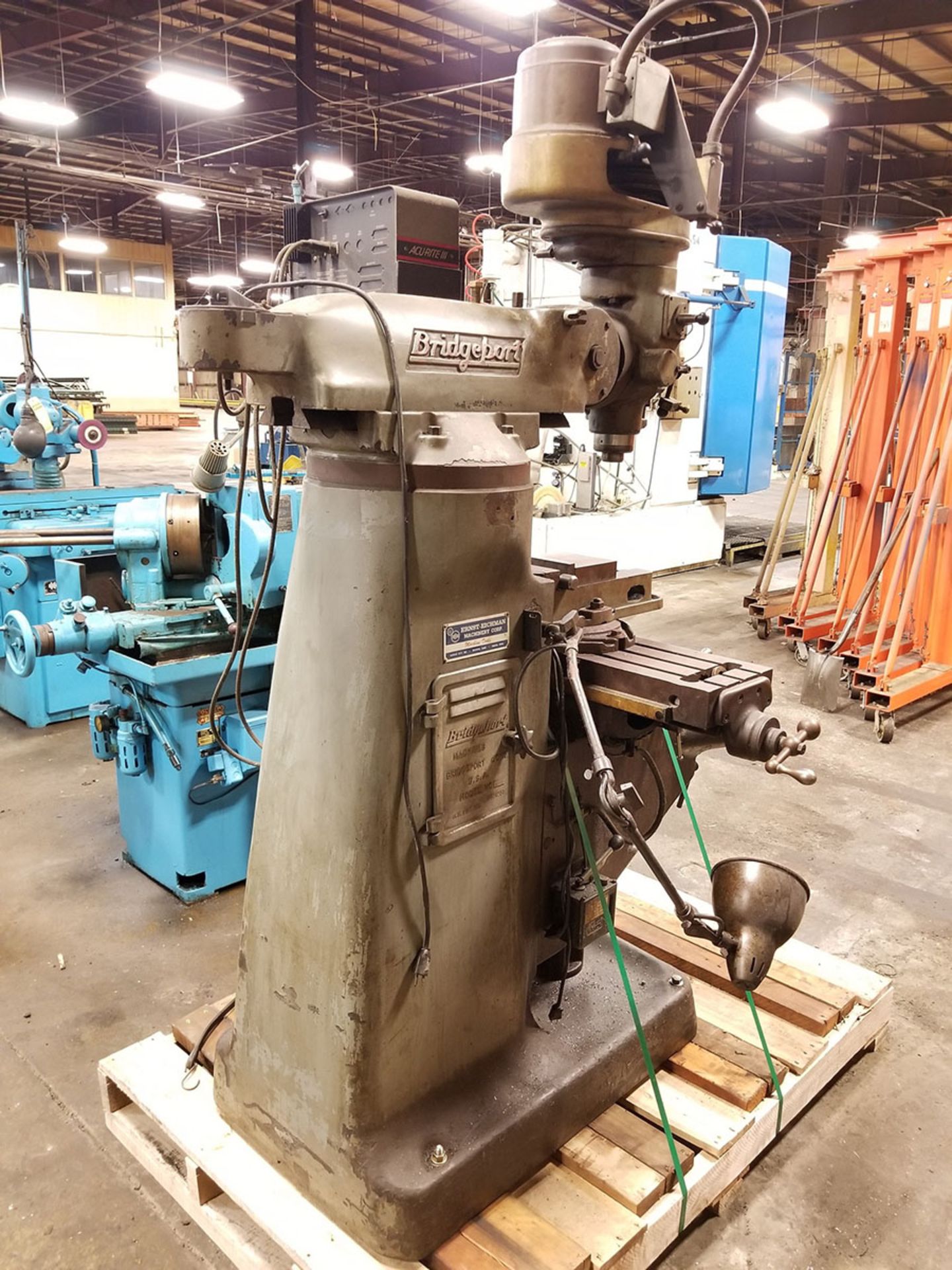 BRIDGEPORT VERTICAL MILLING MACHINE,  MODEL 14095, POWER DRAW BAR,  80-2720 SPINDLE RPM, ACU-RITE - Image 8 of 8