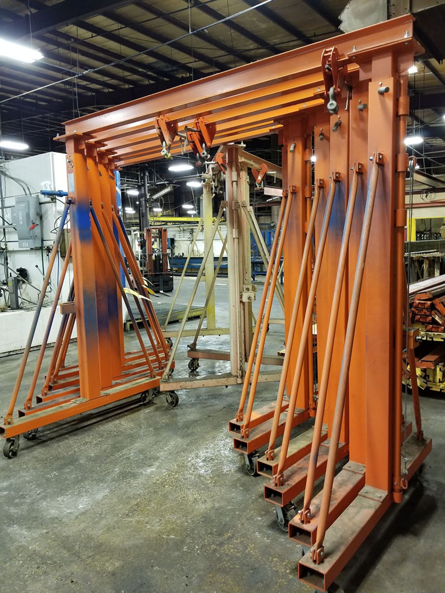 2,000 LB. ROLLING GANTRY CRANE, 99 1/2’‘ MINIMUM HEIGHT, 148’‘ MAX HEIGHT, 94’‘ OPENING WITH BEAM - Image 2 of 3