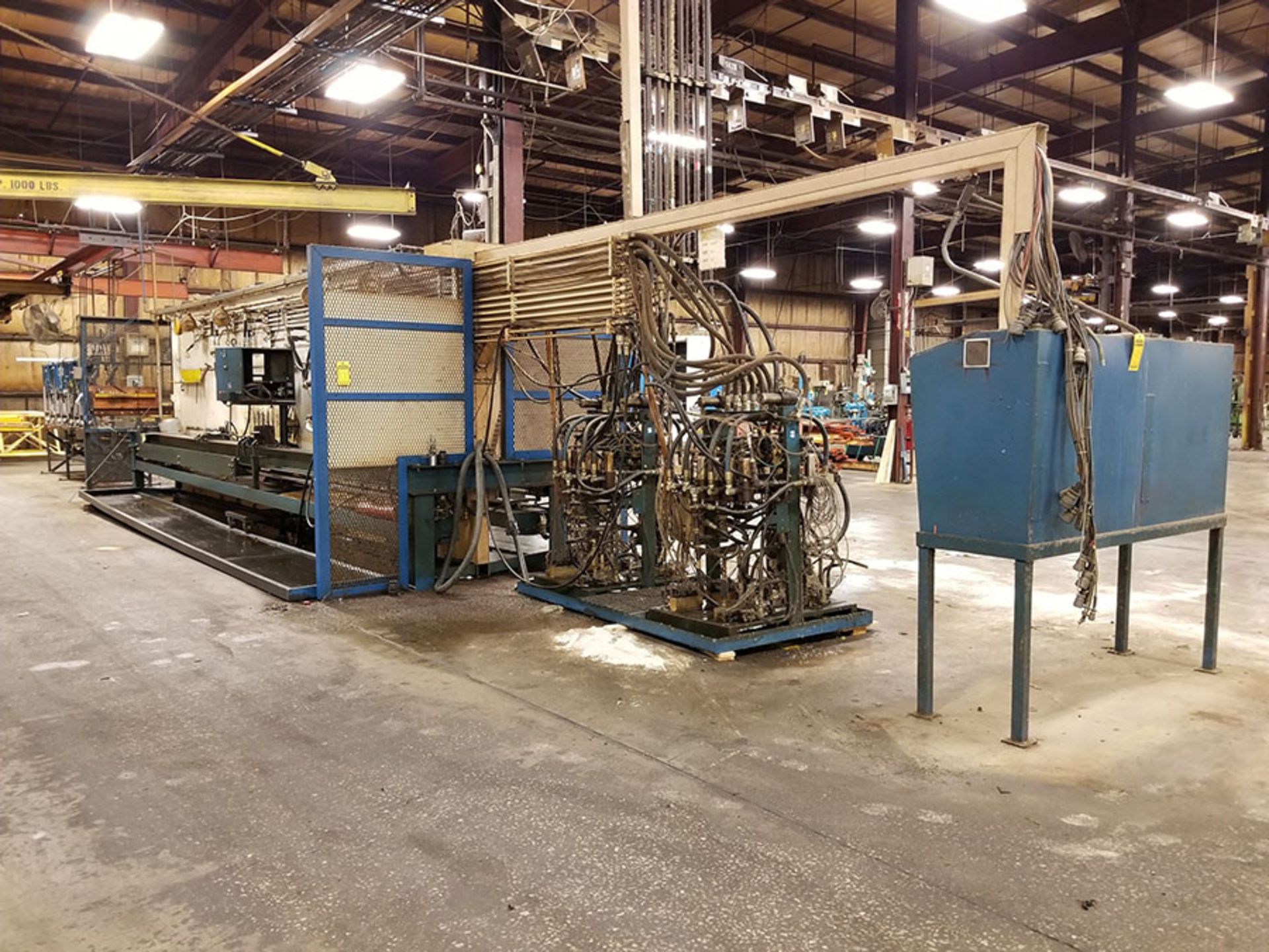 DUAL HORIZONTAL HYDRAULIC CYLINDER TEST PRESS, CYLINDER RESTS, MULTI-STATION HYDRAULICS, 25' ( - Image 2 of 13