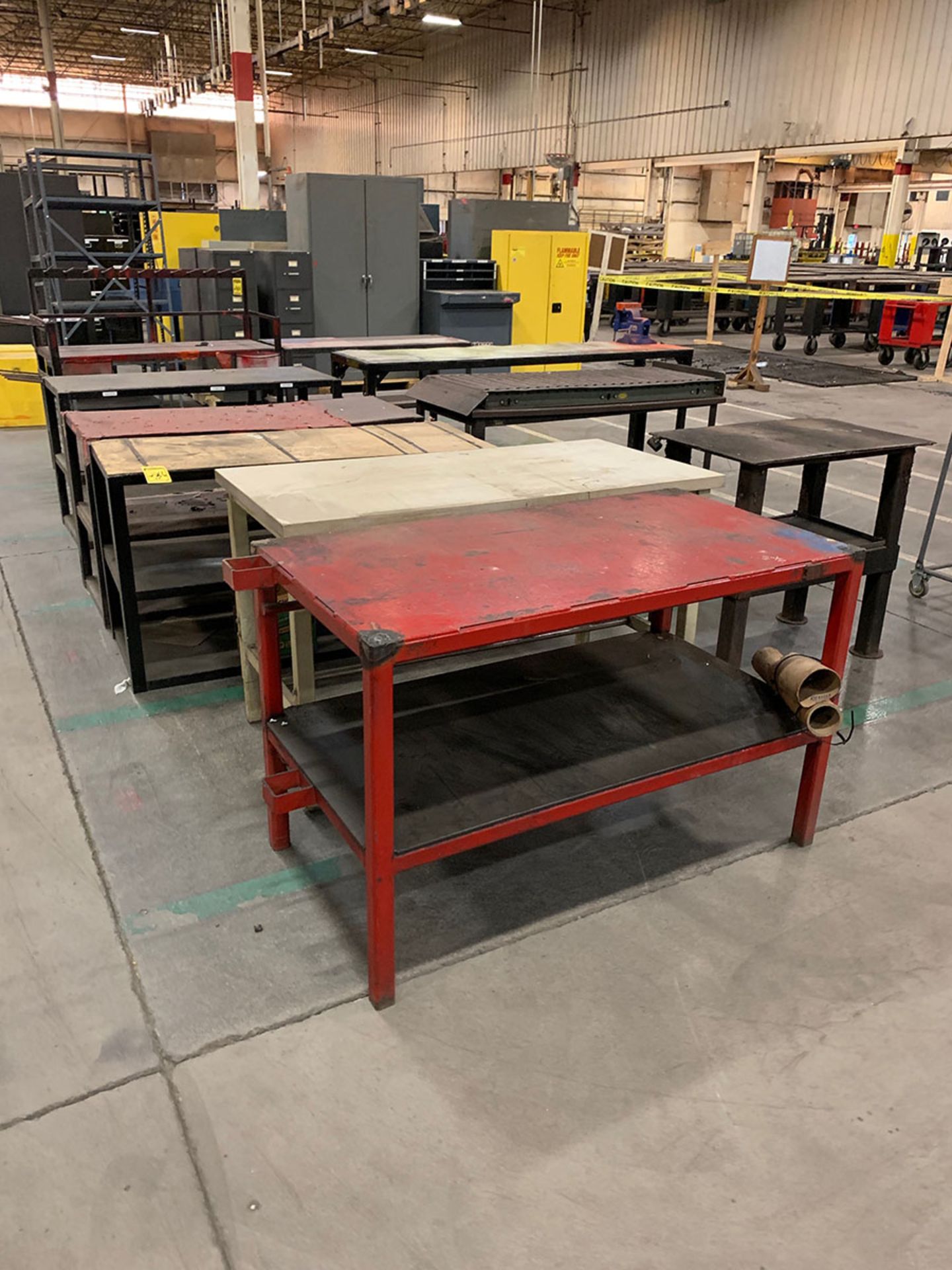 LOT OF ASSORTED SHOP TABLES