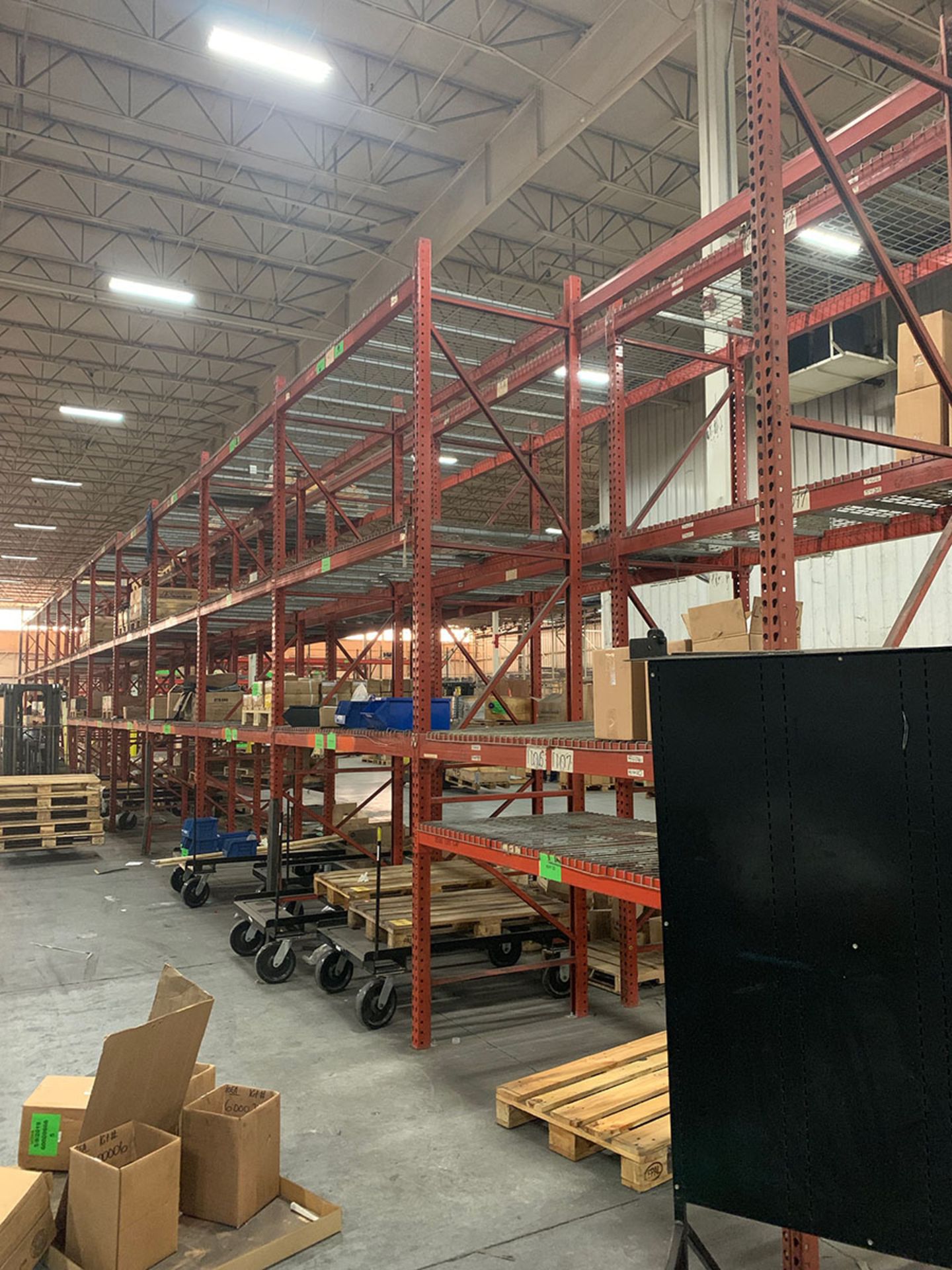 (12) SECTIONS OF TEARDROP PALLET RACKING; (13) 14' UPRIGHTS, (72) 5'' X 96'' HORIZONTAL BEAMS,