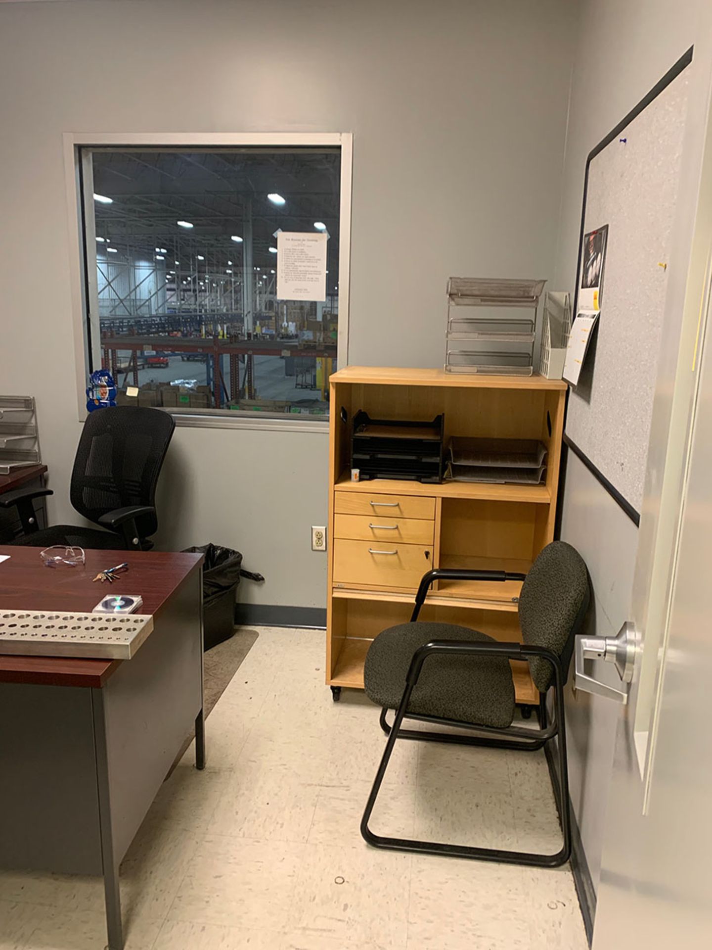 CONTENTS OF OFFICE; DESK, CABINET, AND (4) CHAIRS