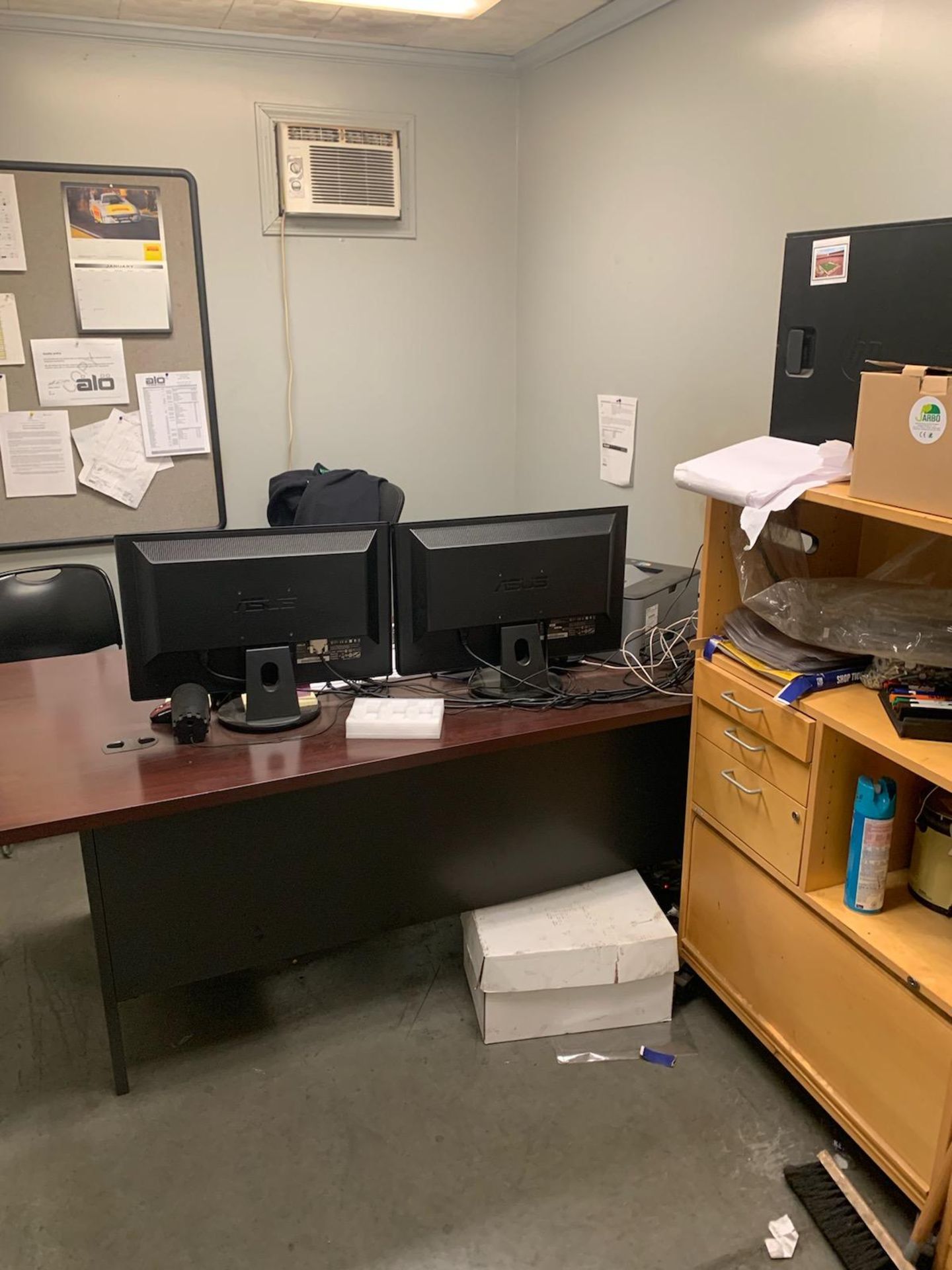 CONTENTS OF OFFICE; DESK, (2) CHAIRS, AND (2) CABINETS