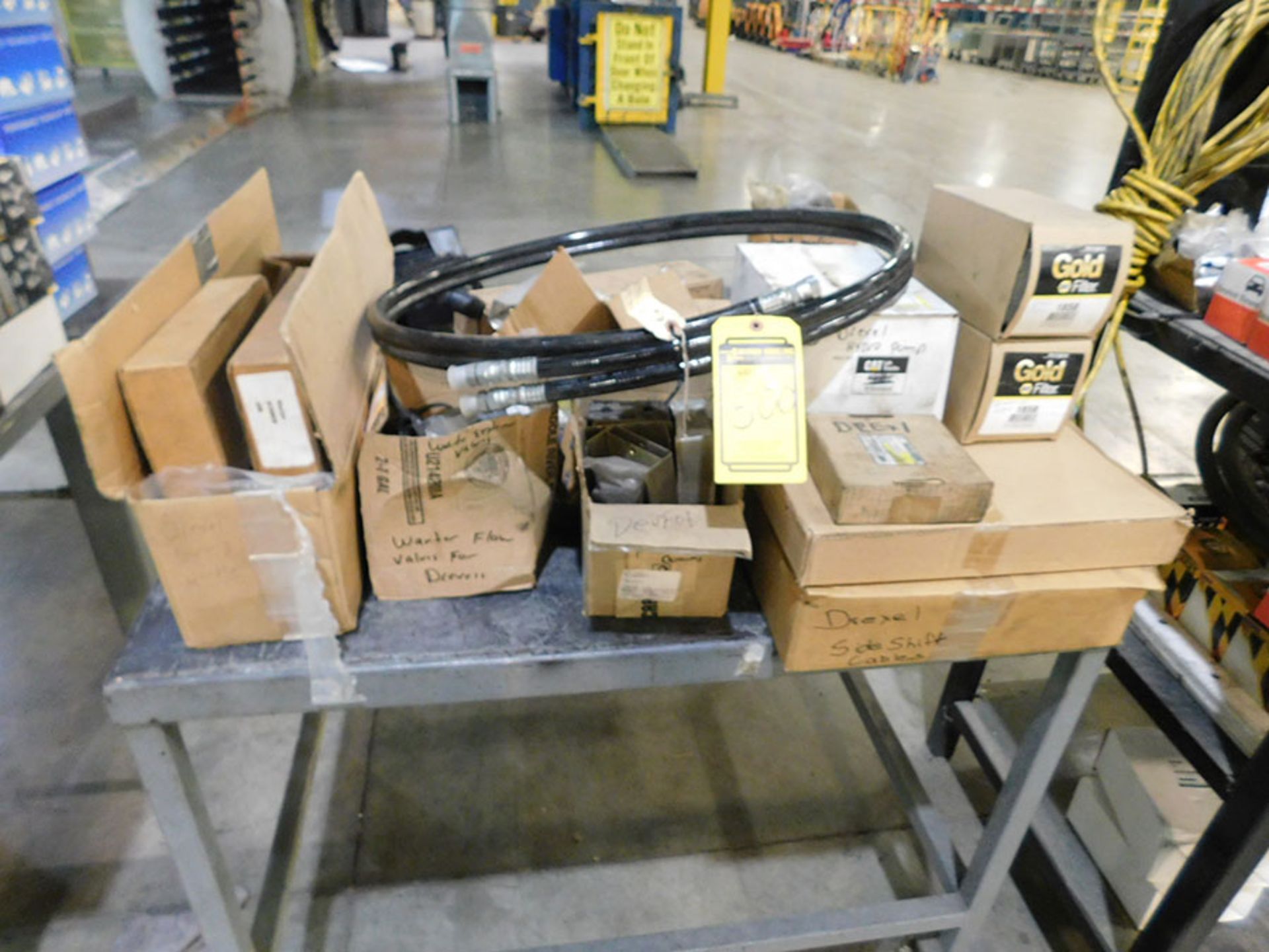 ROLLING TABLE WITH ASSORTMENT OF DREXEL FORKLIFT PARTS - Image 2 of 2