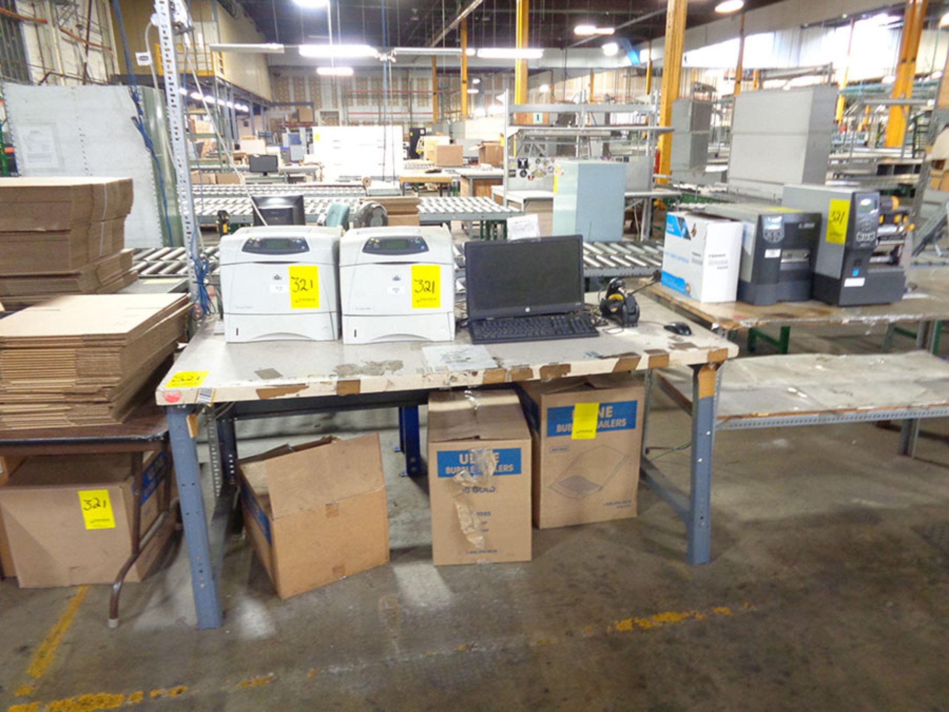 WORKBENCHES, BUBBLE MAILERS, (2) PRINTERS, AND (2) ZEBRA LABELERS - Image 2 of 5