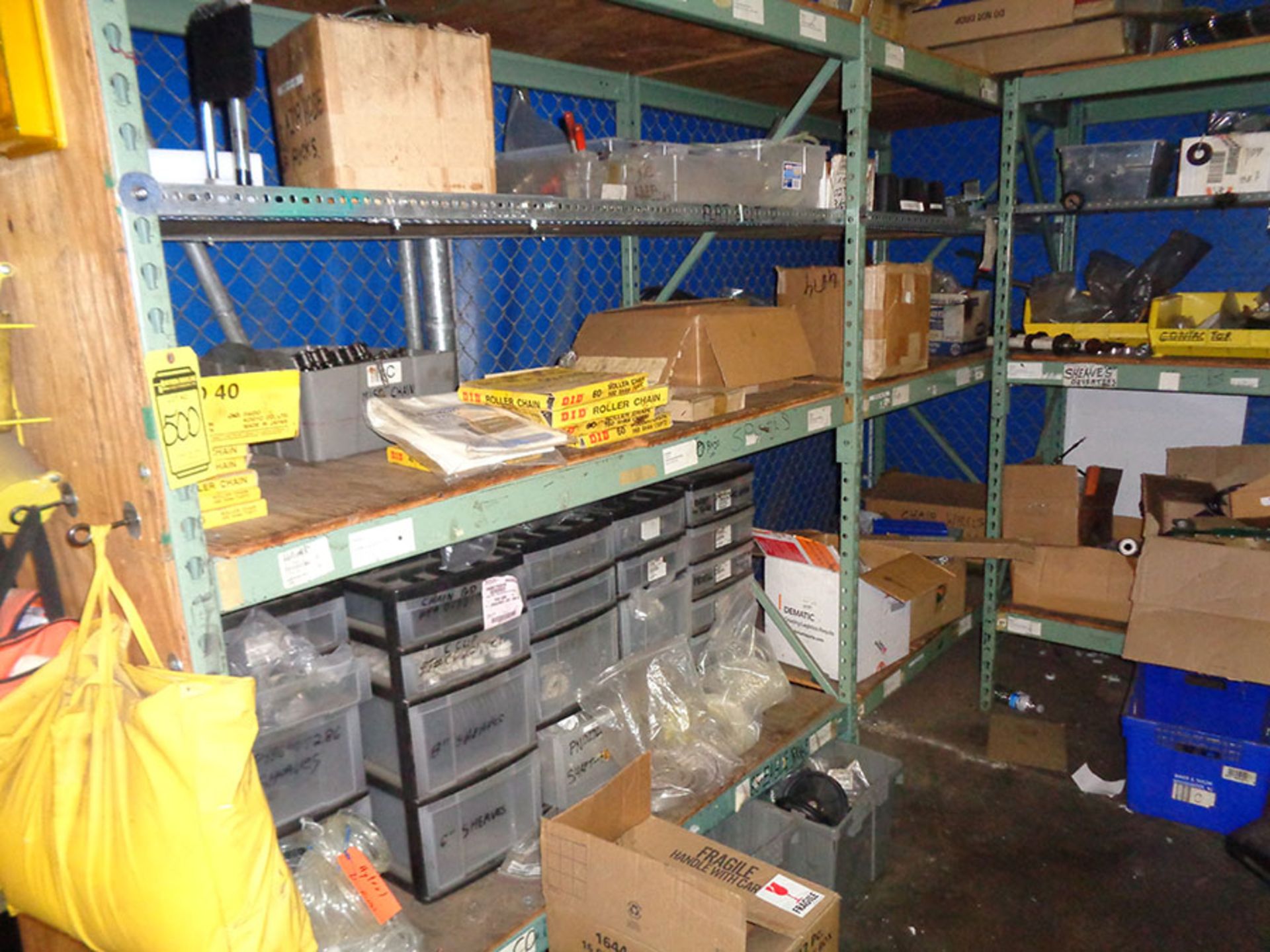 (3) SECTIONS OF ASSORTED PALLET RACK WITH CONTENT; PLANT SUPPORT EQUIPMENT - Image 3 of 8