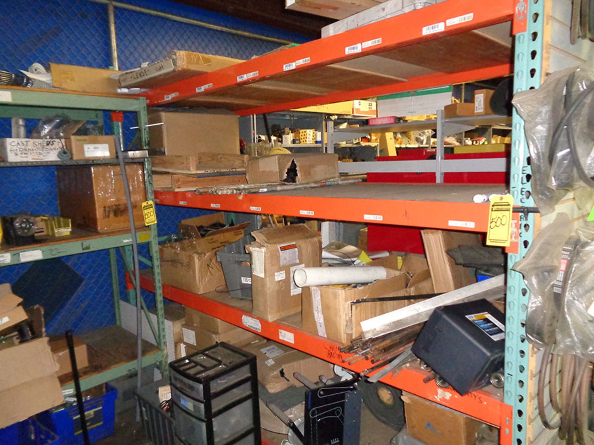 (3) SECTIONS OF ASSORTED PALLET RACK WITH CONTENT; PLANT SUPPORT EQUIPMENT - Image 4 of 8
