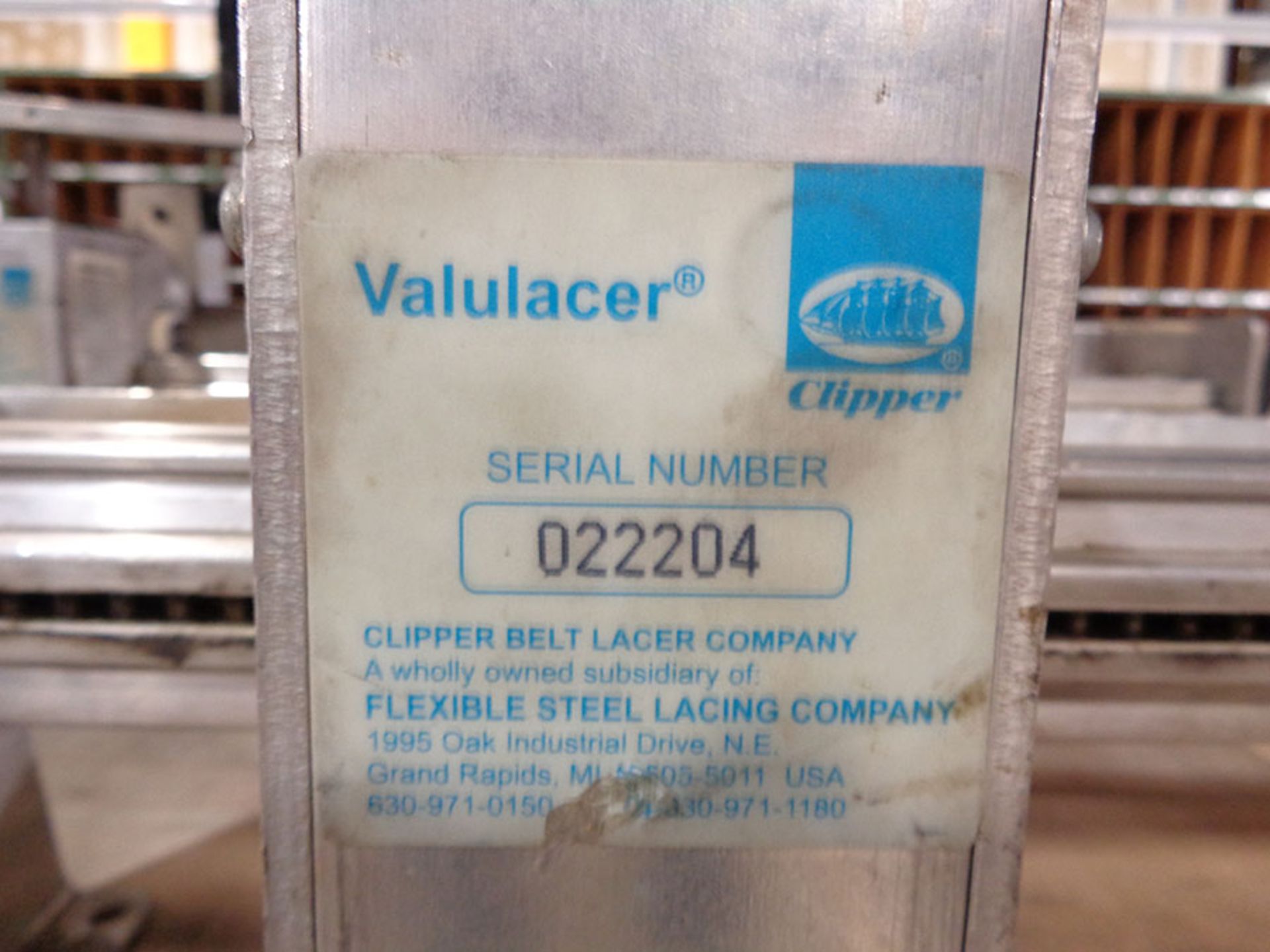 CLIPPER VALUELACER BELT LACER; S/N 022204 - Image 2 of 3