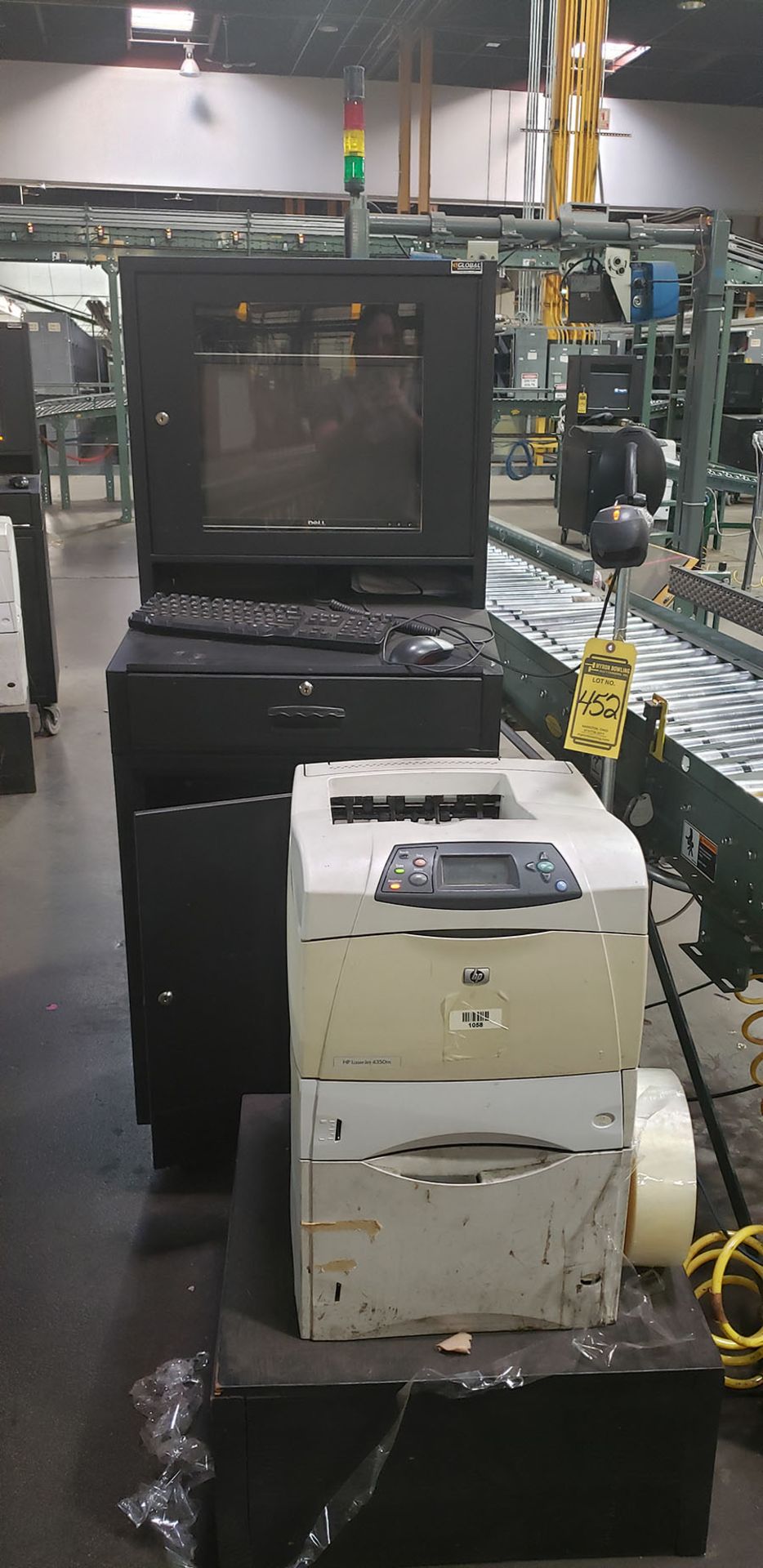 WORKSTATION, PRINTER, AND BARCODE SCANNER