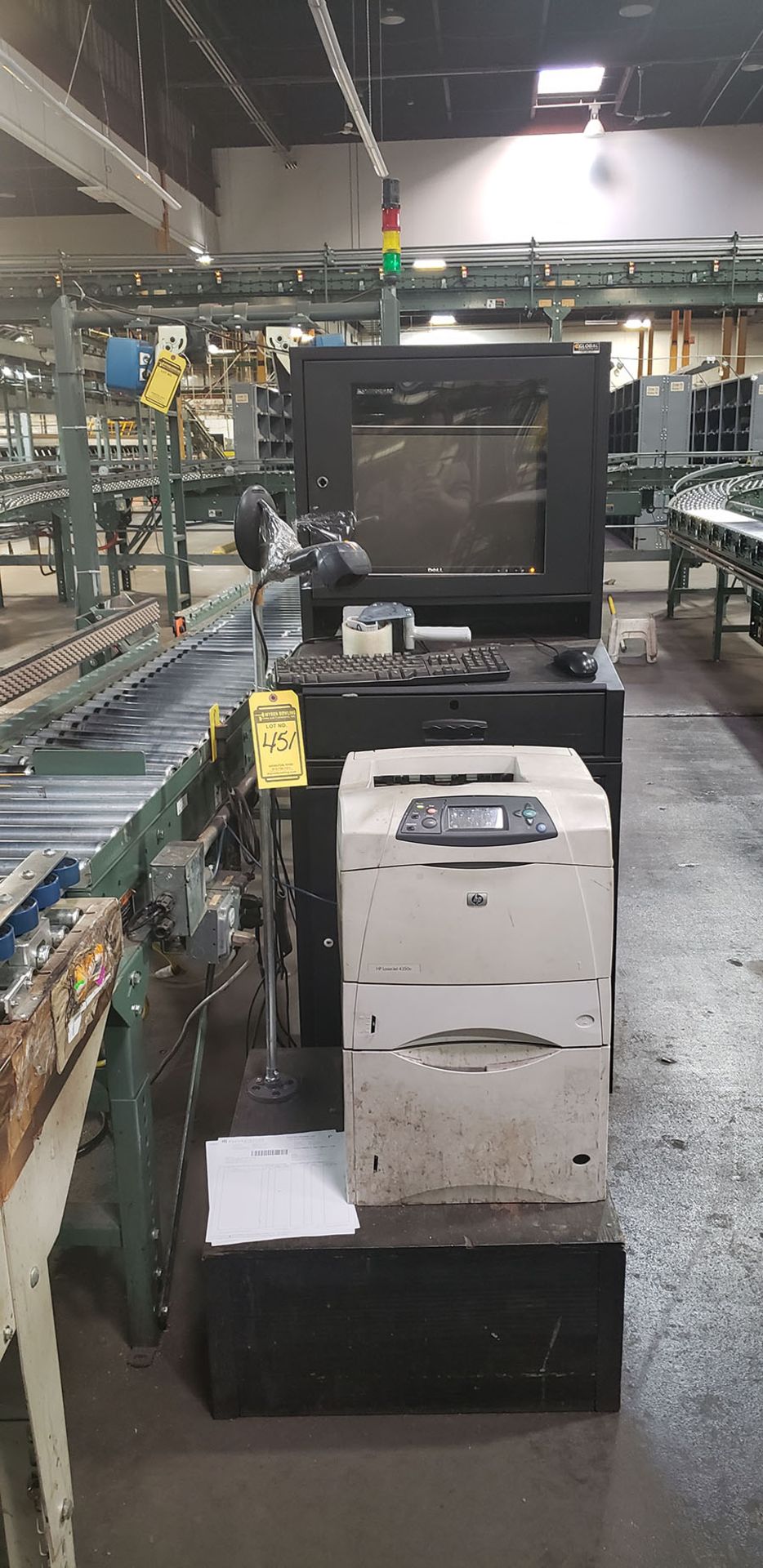 WORKSTATION, PRINTER, AND BARCODE SCANNER