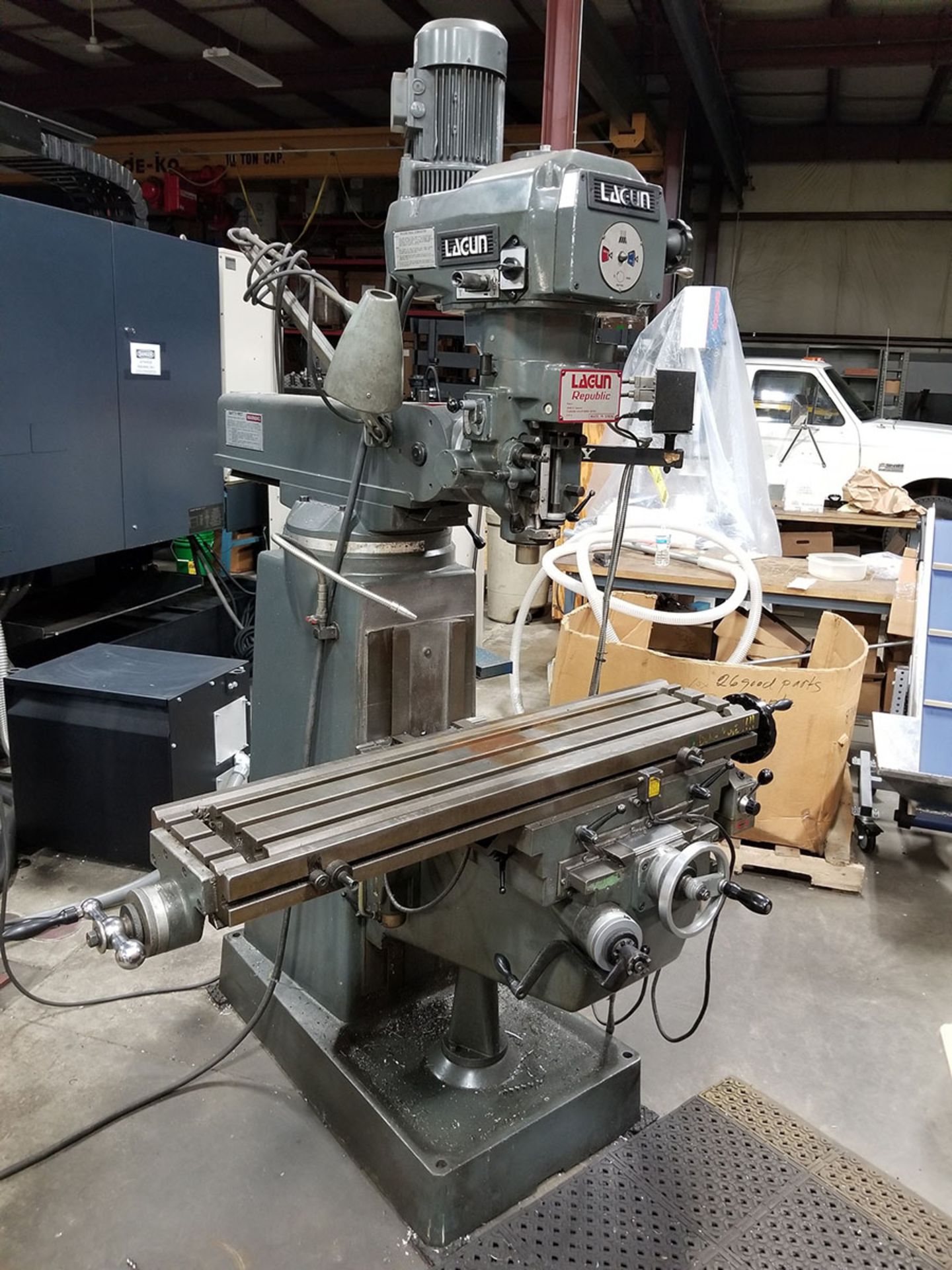 LAGUN REPUBLIC TURRET VERTICAL MILLING MACHINE, SONY MILLMAN LH51 2 AXIS CONTROL, 23'' BACK, 5'' - Image 8 of 13