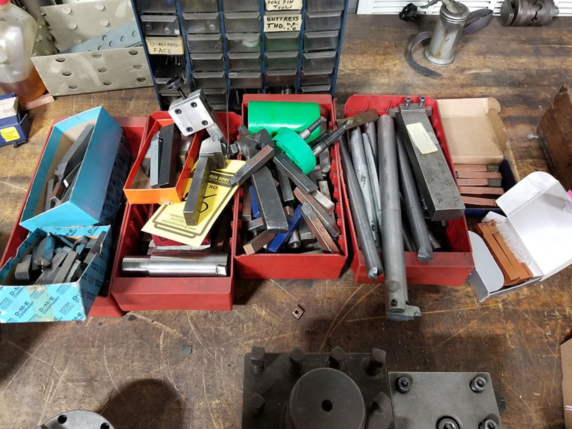 QUANTITY OF TOOL POST CUTTERS AND CUTTER ARMS