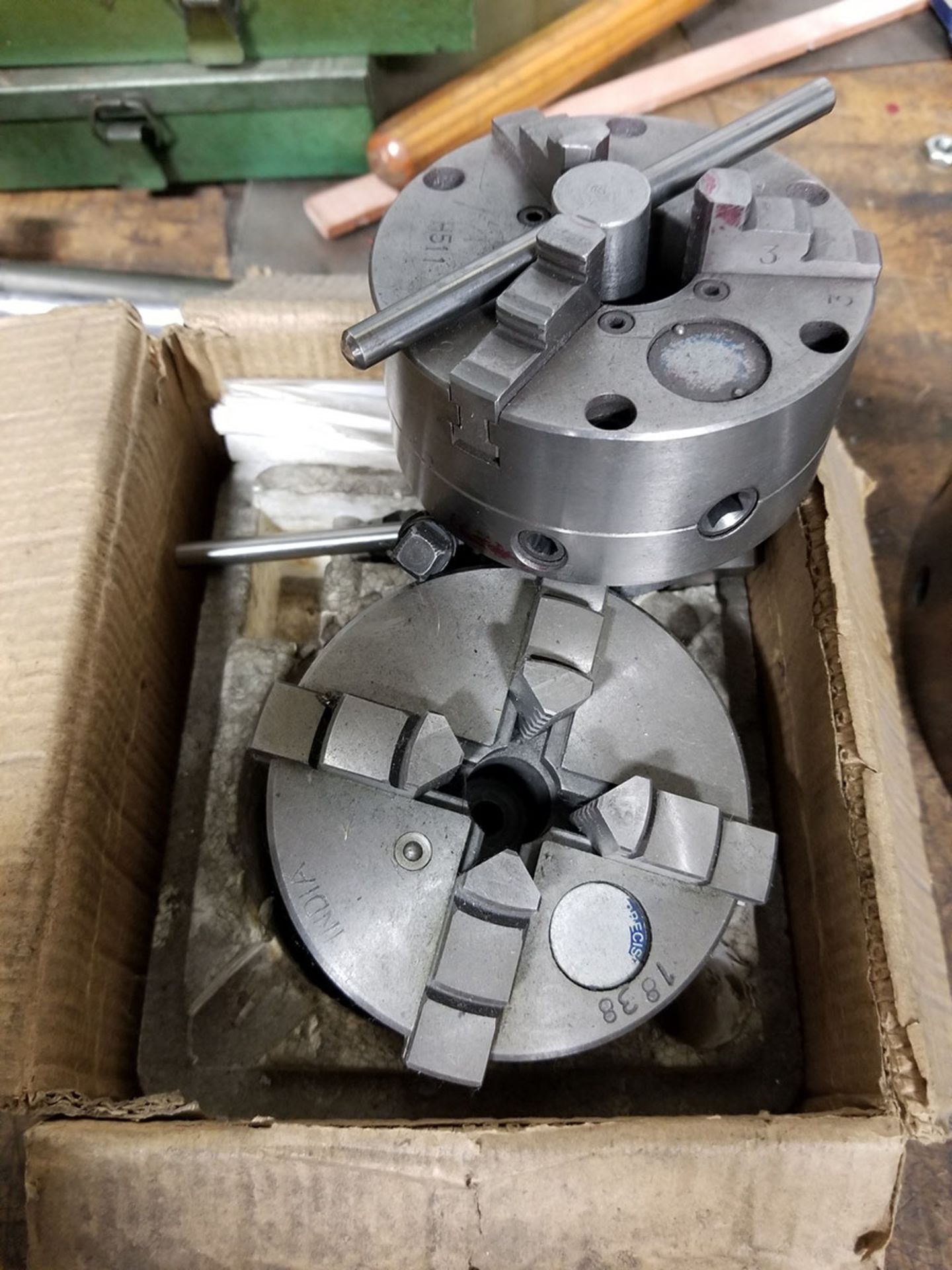 (1) 4'' 4 JAW CHUCK & (1) 4'' 3 JAW CHUCK