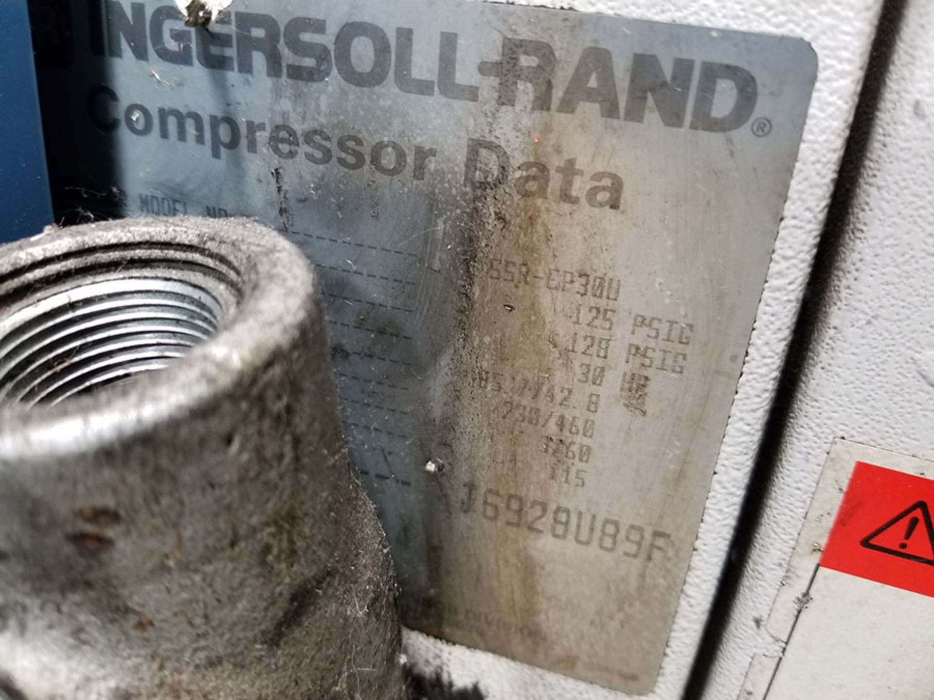 INGERSOLL RAND SSR ROTARY SCREW AIR COMPRESSOR, MODEL SSR-CP30U, 125 PSIG, INTELLISYS CONTROL, 30 - Image 5 of 7