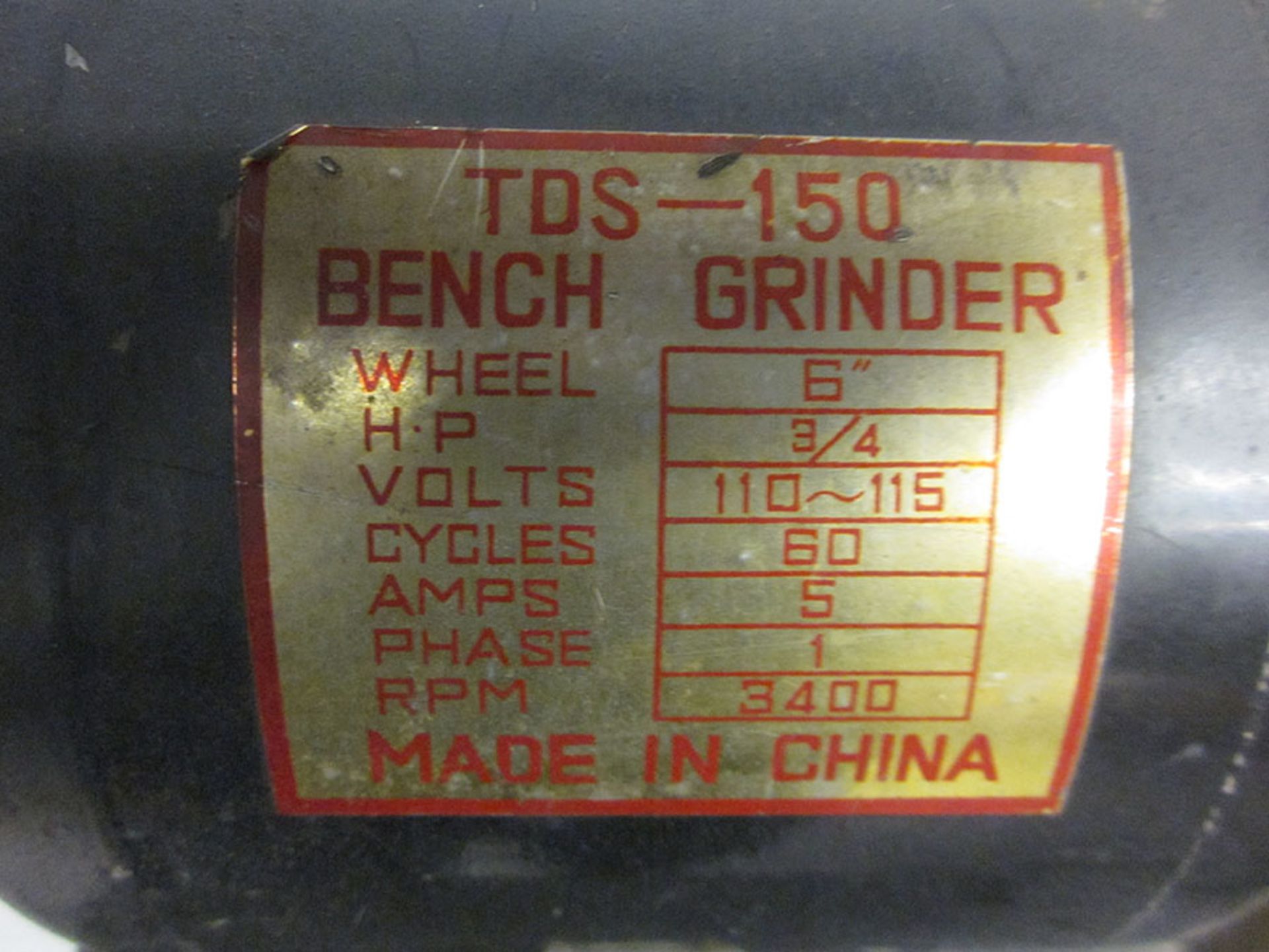 6'' DOUBLE END PEDESTAL GRINDER, TDS-150, 3/4 HP - Image 3 of 3