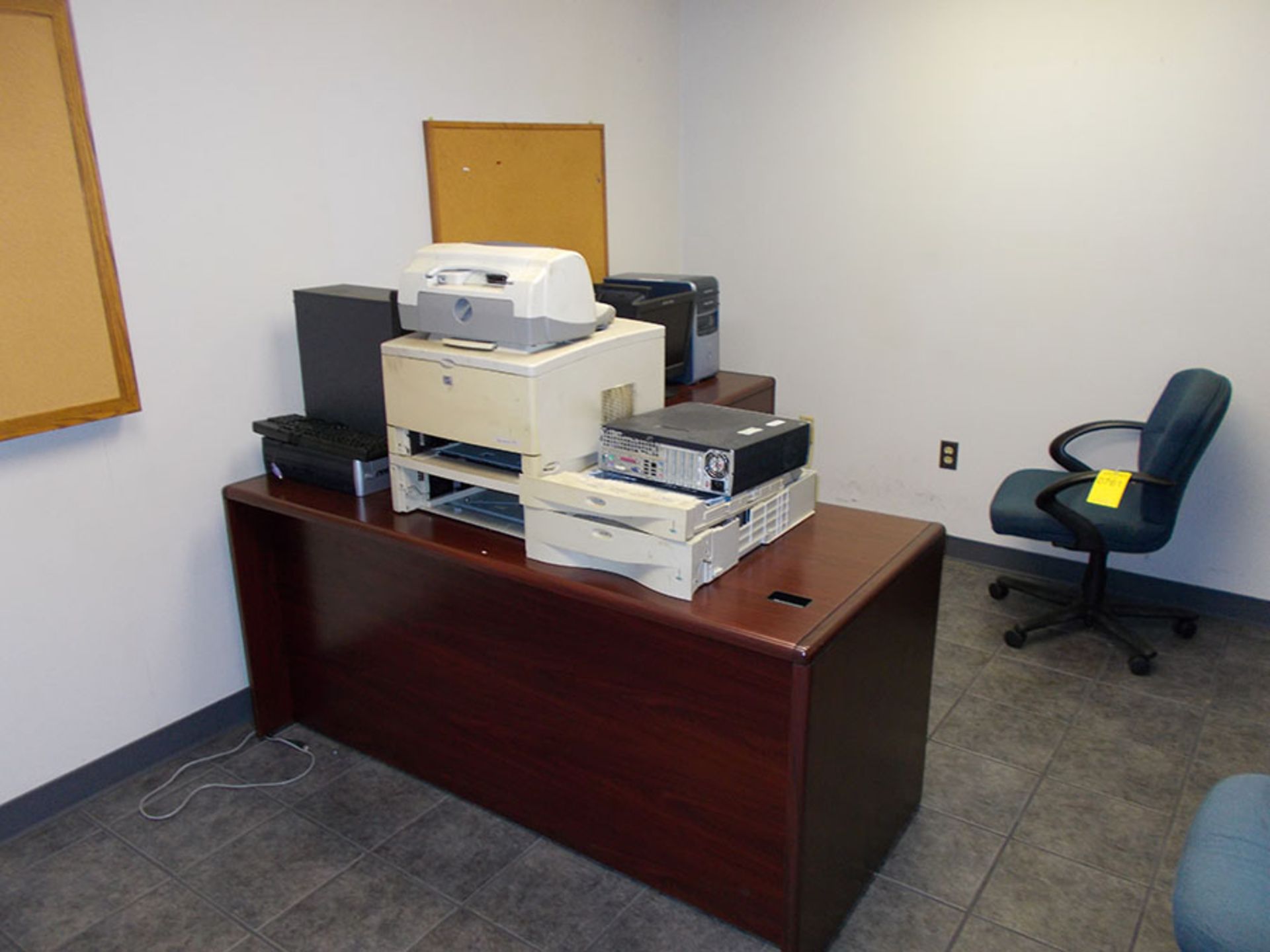 CONTENTS OF OFFICE; DESKS, COPIERS, LASER JET PRINTER, IT EQUIPMENT, AND MISC. ITEMS - Image 2 of 4