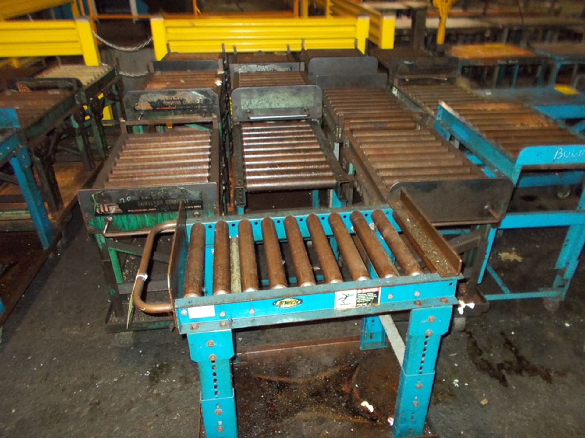 (3) ROLLER CONVEYOR ROLLING CARTS