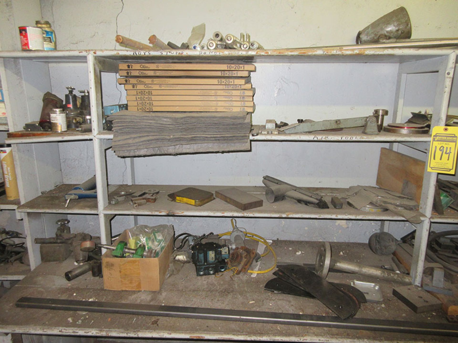 (2) SHELVES OF ASSORTED ITEMS, BENCH OF ASSORTED ITEMS; ELECTRICAL & PLUMBING PARTS - Image 3 of 8